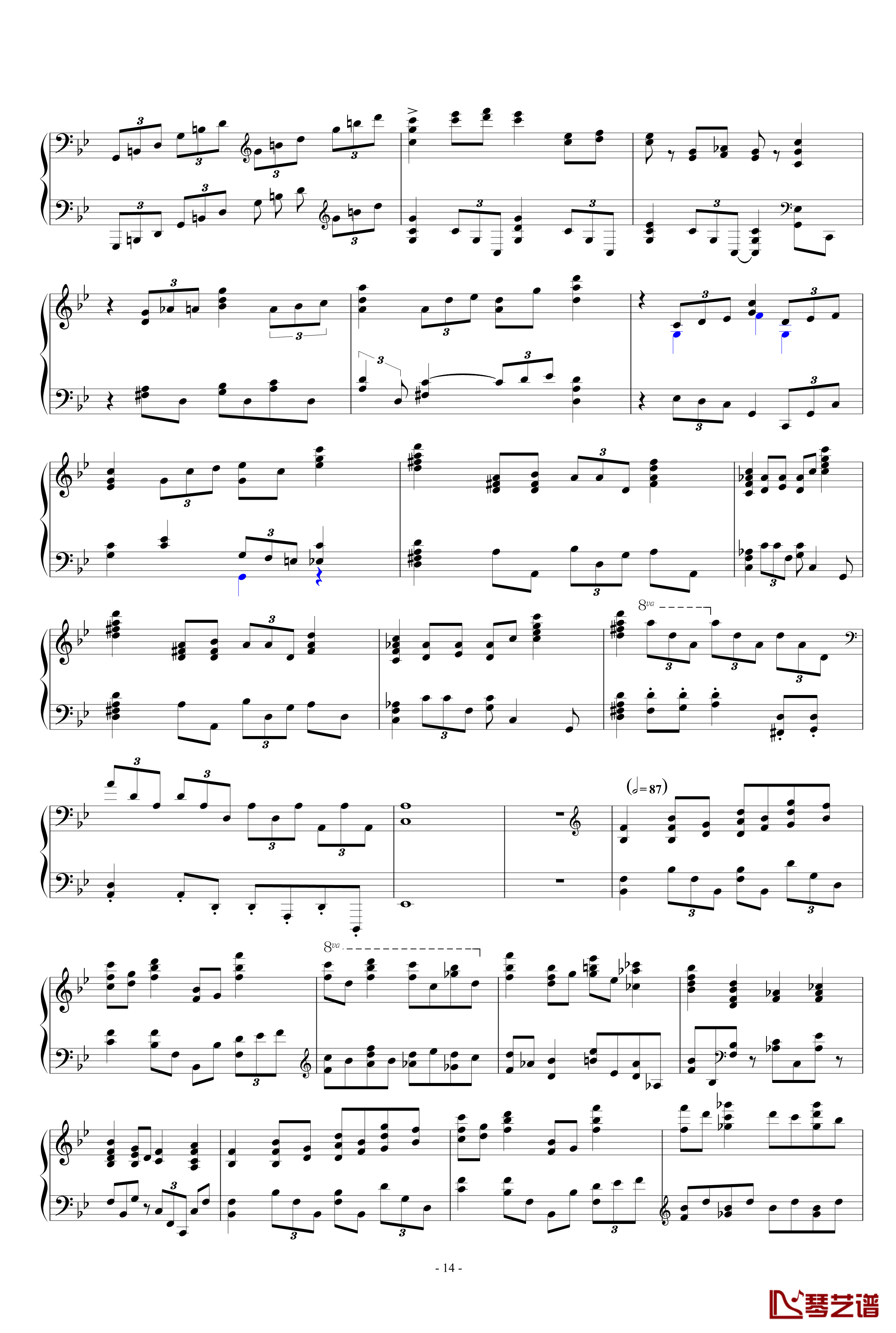 指头钢琴协奏曲第三乐章钢琴谱-钢琴分谱-yangzhen08114