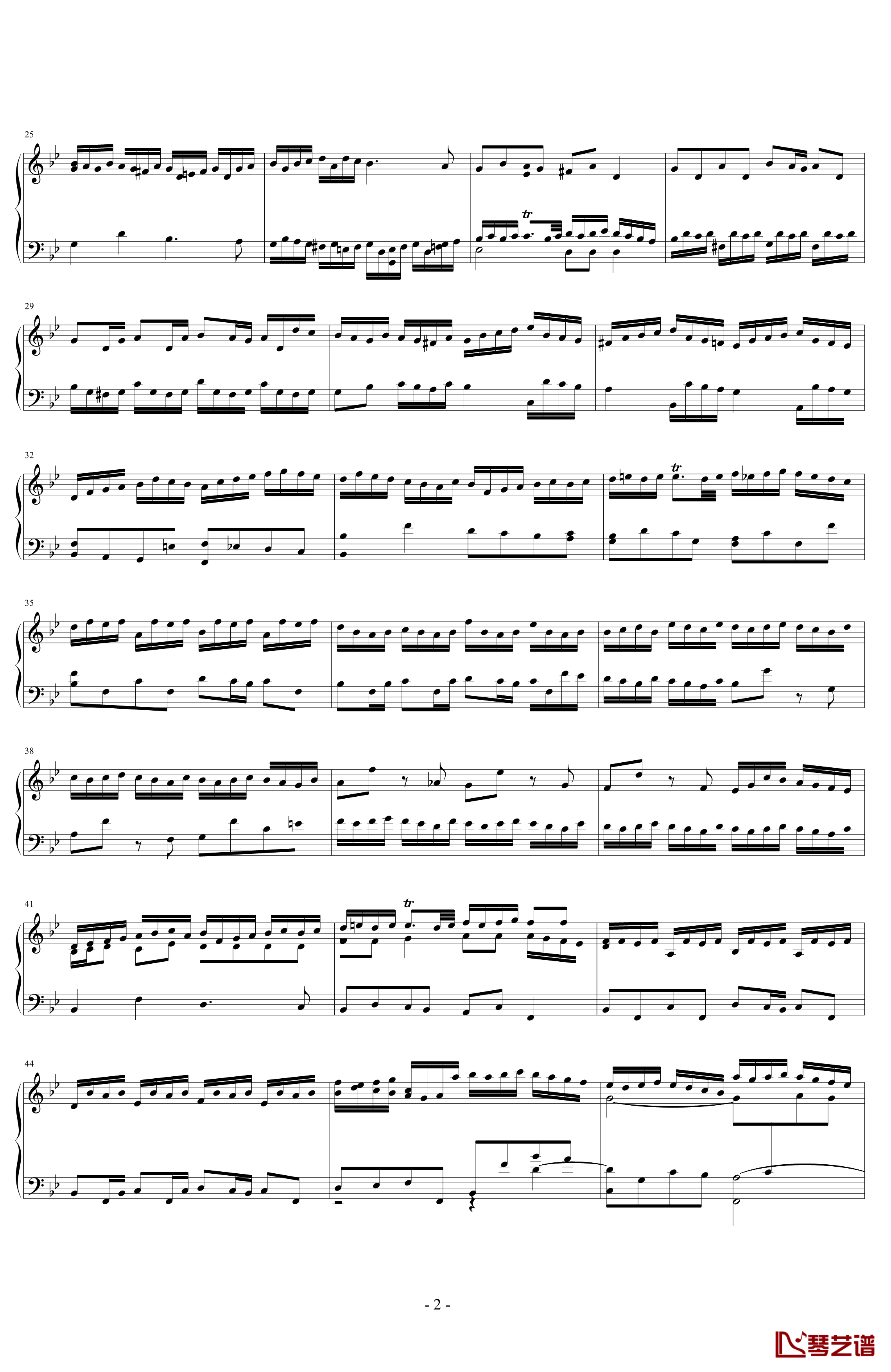 G小调赋格BWV578钢琴谱-巴赫-P.E.Bach2