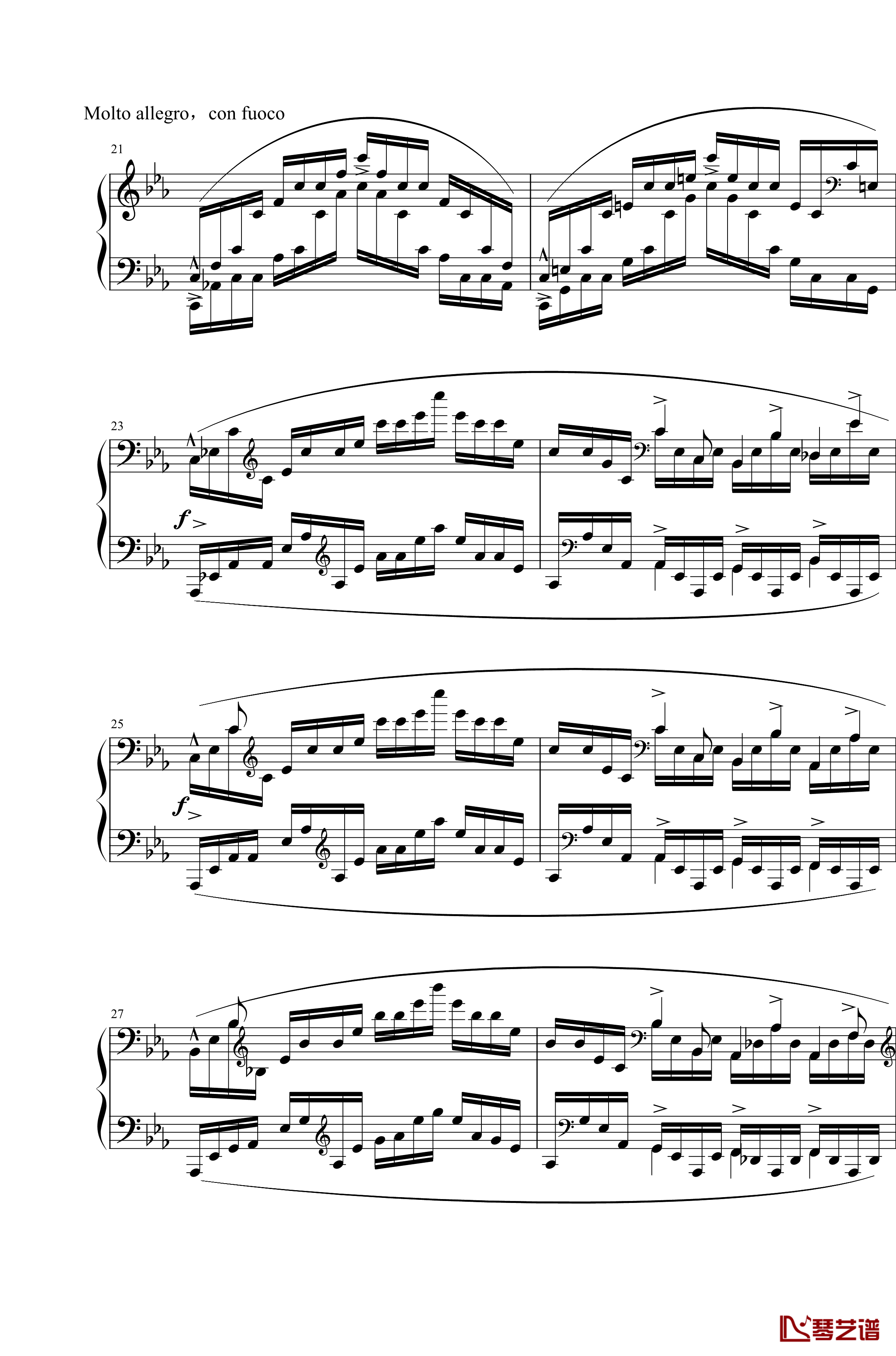 肖邦练习曲钢琴谱-大海 Op.25 No.12-肖邦-chopin3