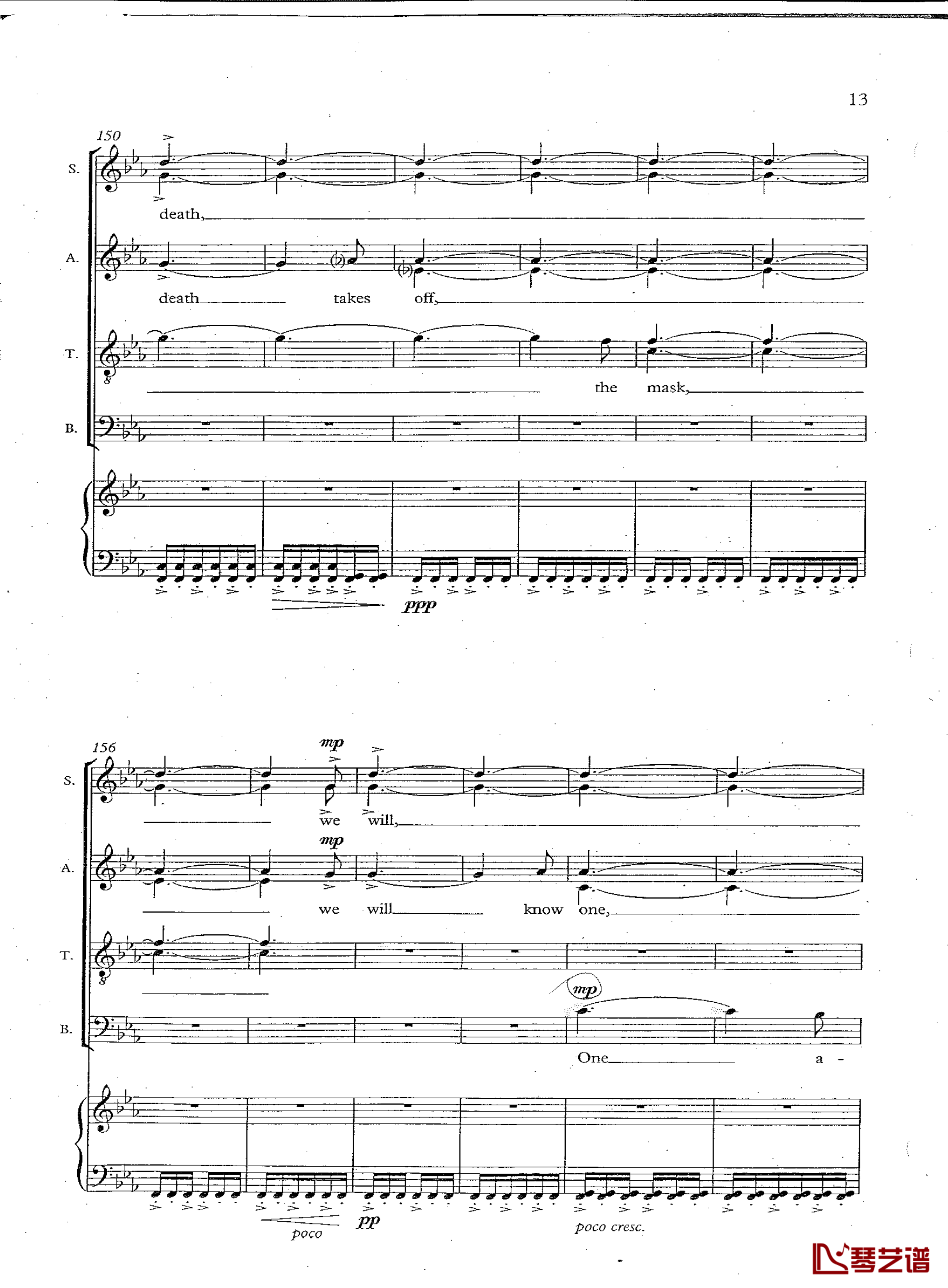 Tarik ORegan钢琴谱-Triptych合唱谱Threnody14