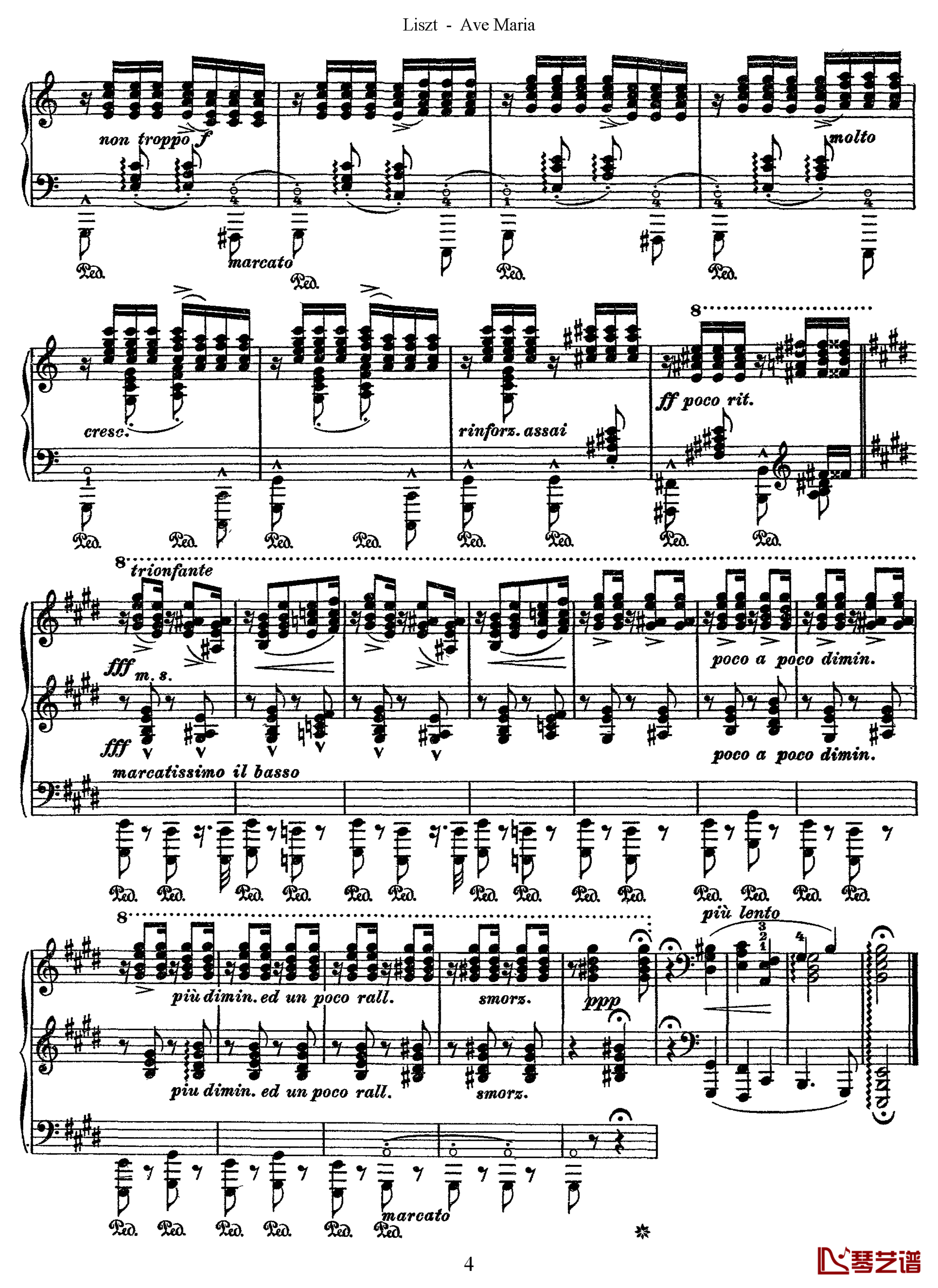 罗马的钟声S.182钢琴谱-李斯特4