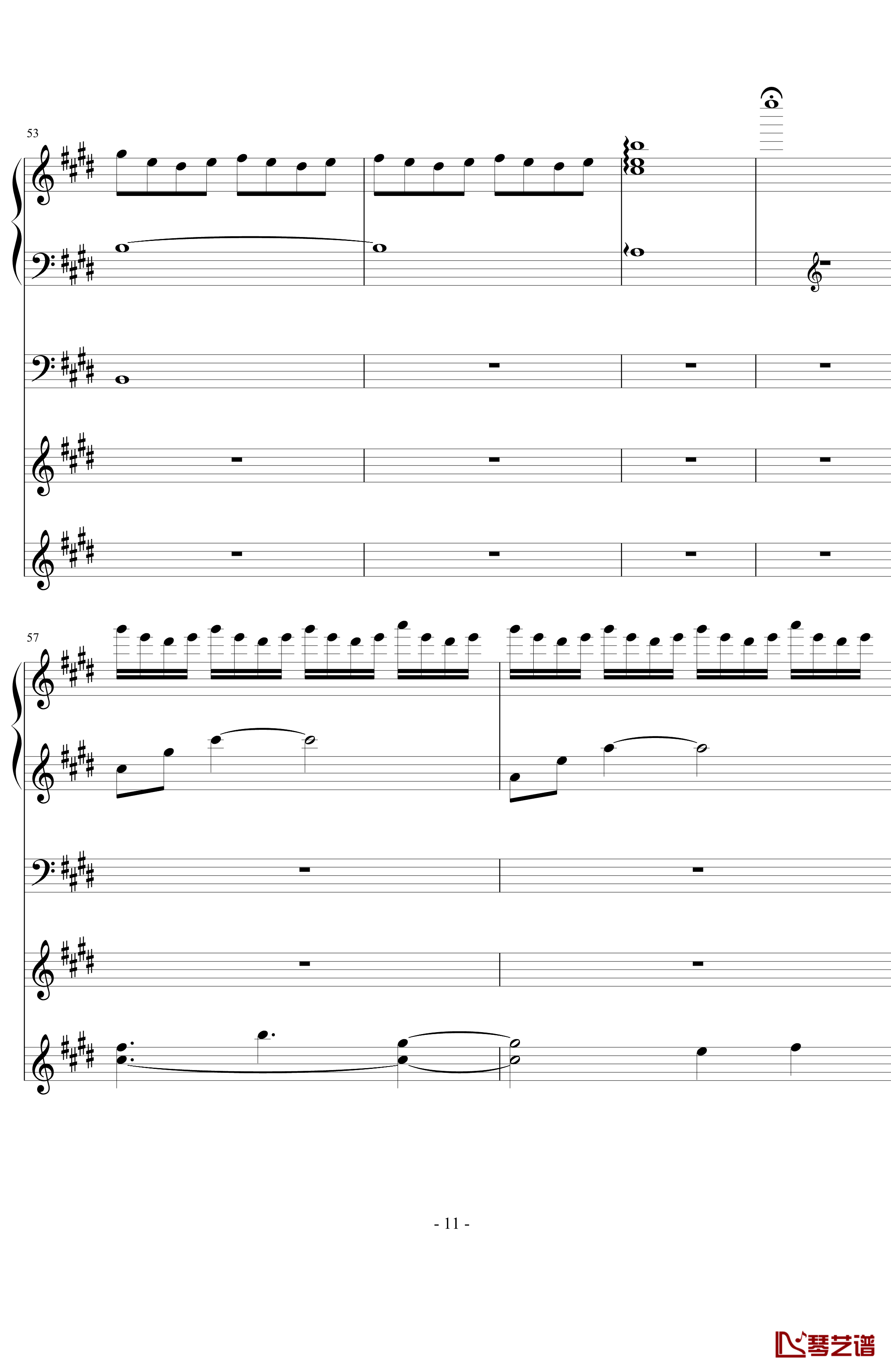 蔷薇列车钢琴谱-钢琴+管弦混音-花之祭11