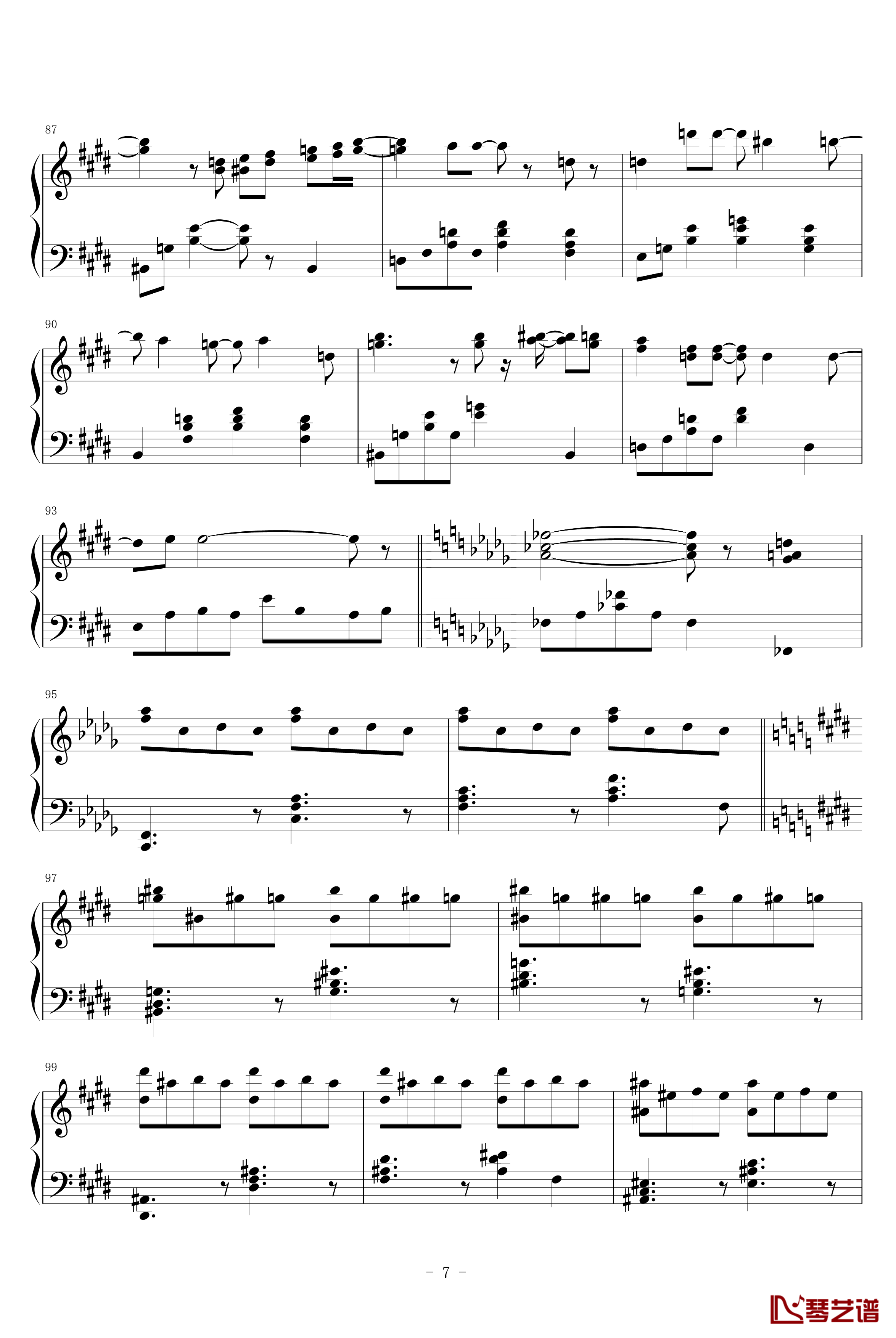 MONOCHROME钢琴谱-滨崎步7