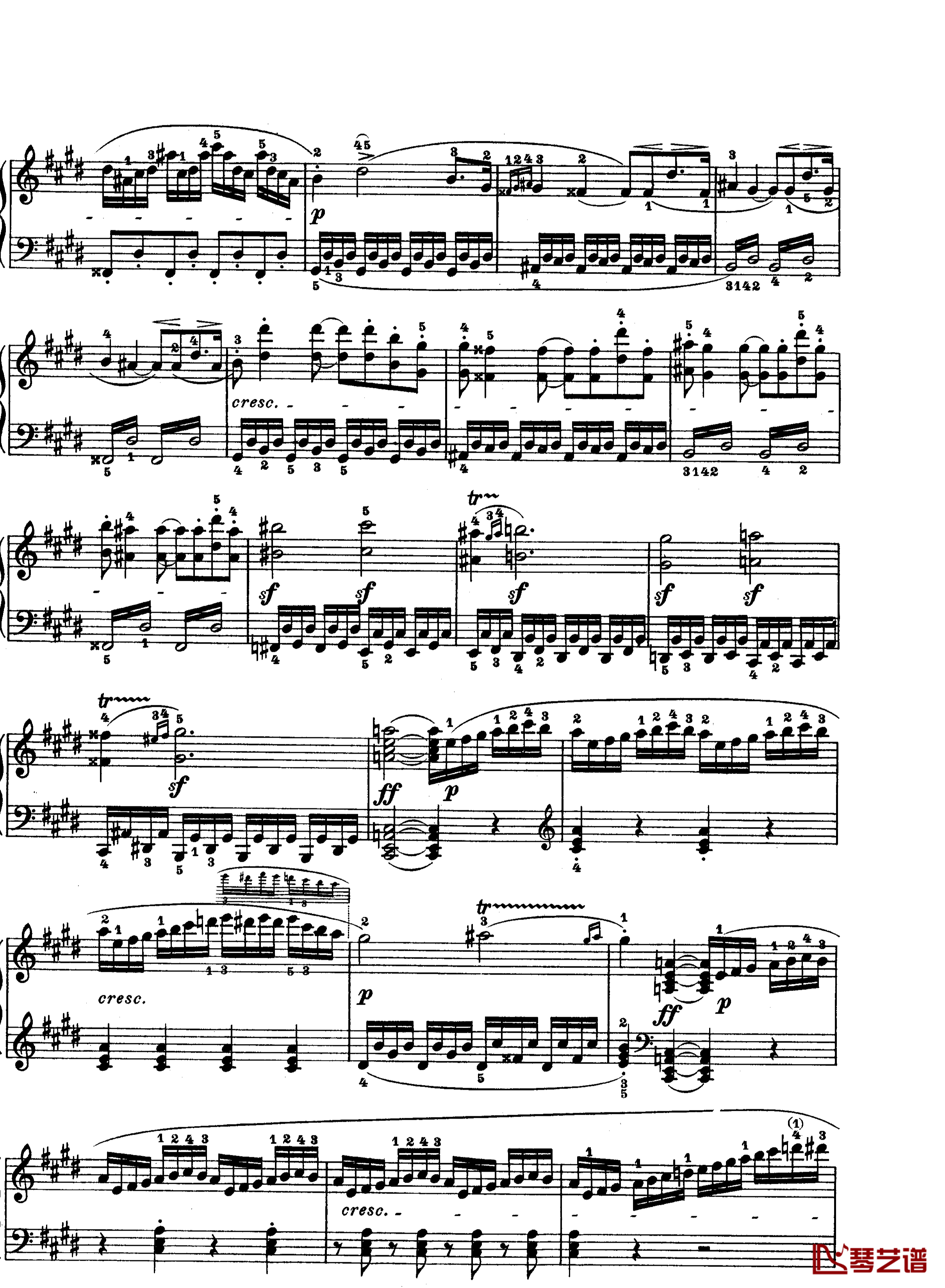 月光曲钢琴谱-第十四钢琴奏鸣曲-Op.27 No.2-贝多芬-beethoven6