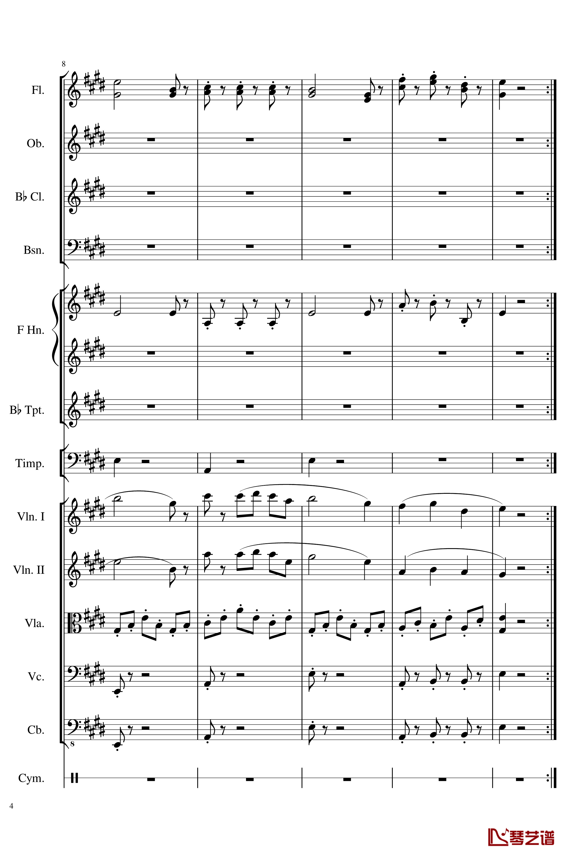 4 Contredanse for Chamber Orchestra, Op.120钢琴谱-No.3-一个球4