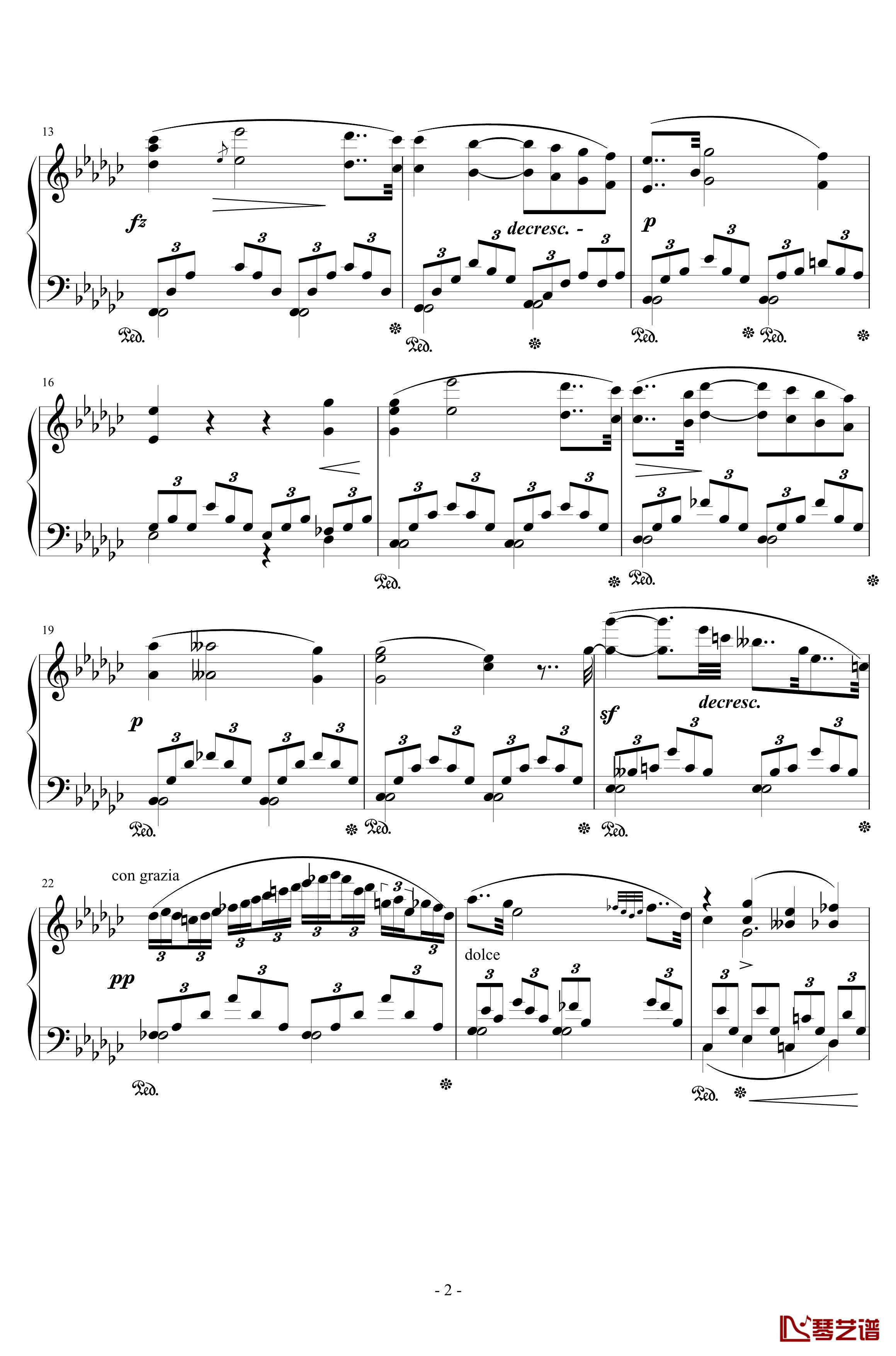 降e小调浪漫曲钢琴谱-Op.755  No.12-车尔尼-Czerny2