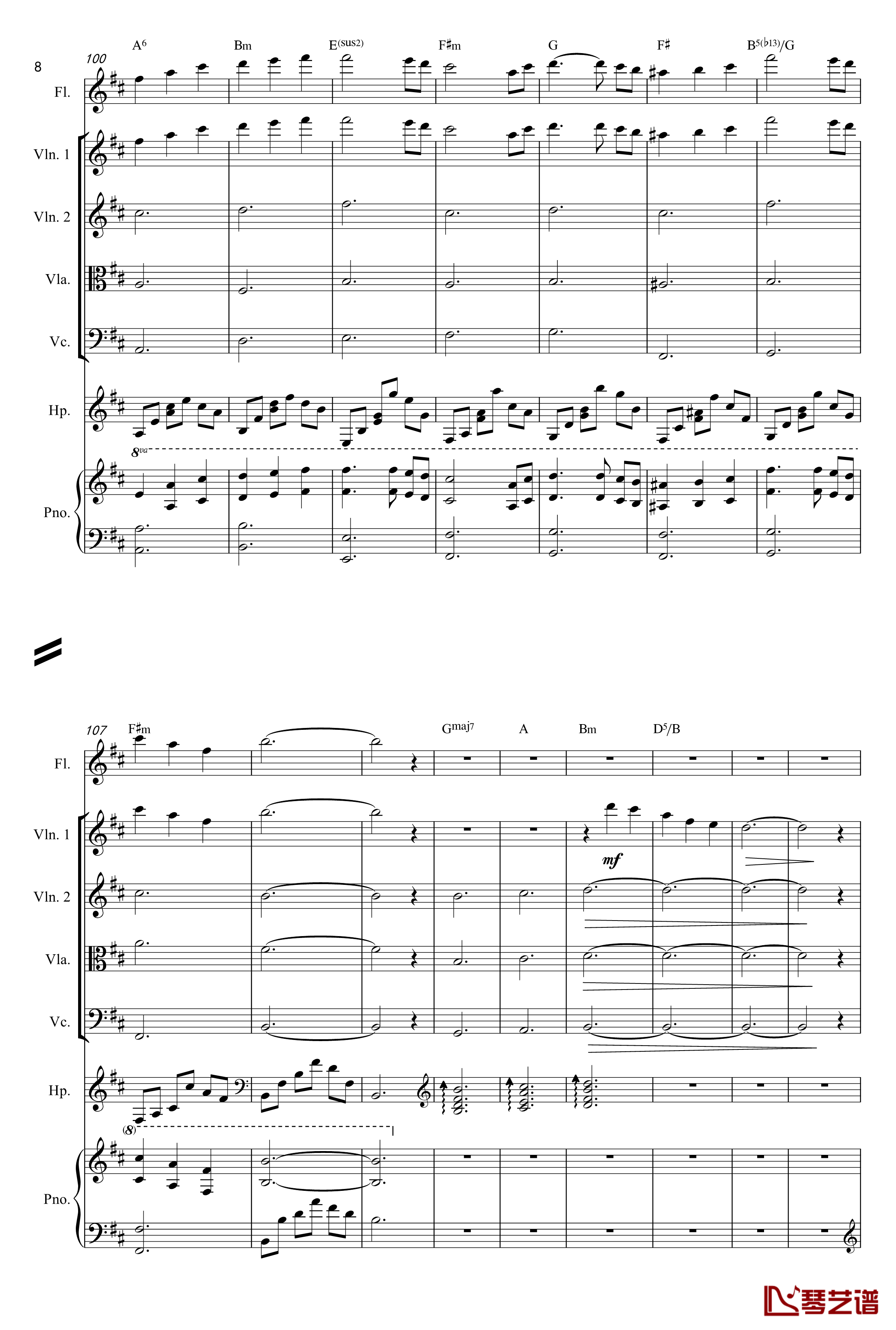 缘之空ED钢琴谱-遠い空へヨスガノソラメインテ マ总谱8