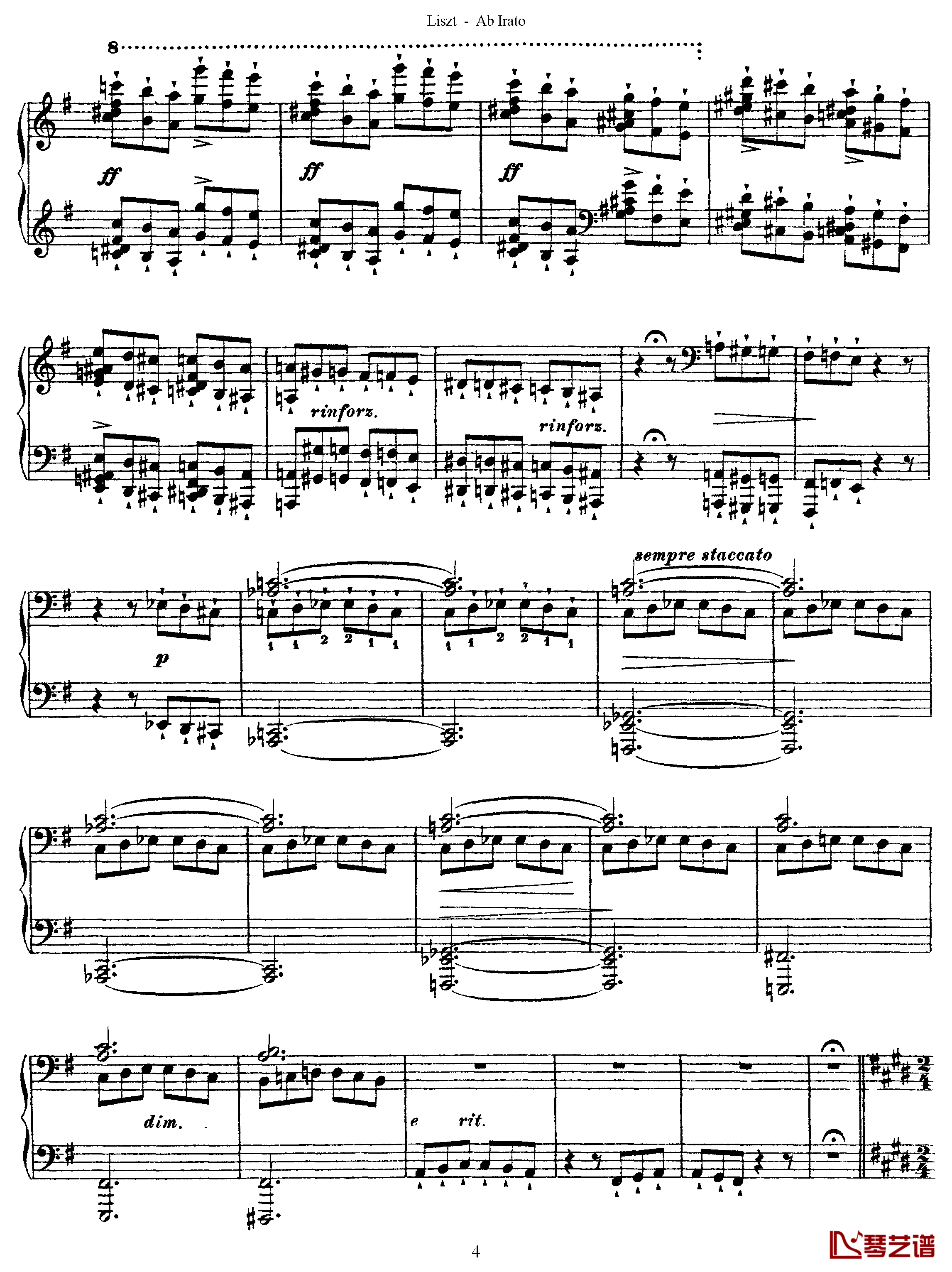 愤怒练习曲  S.143钢琴谱-李斯特4