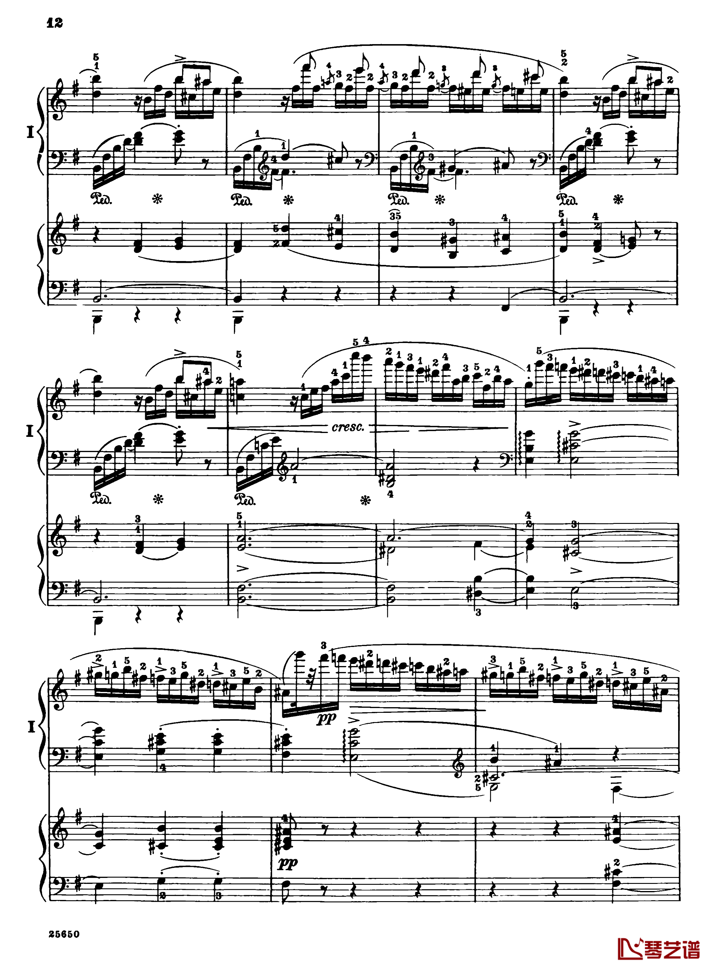 肖邦第一钢琴协奏曲钢琴谱-肖邦14