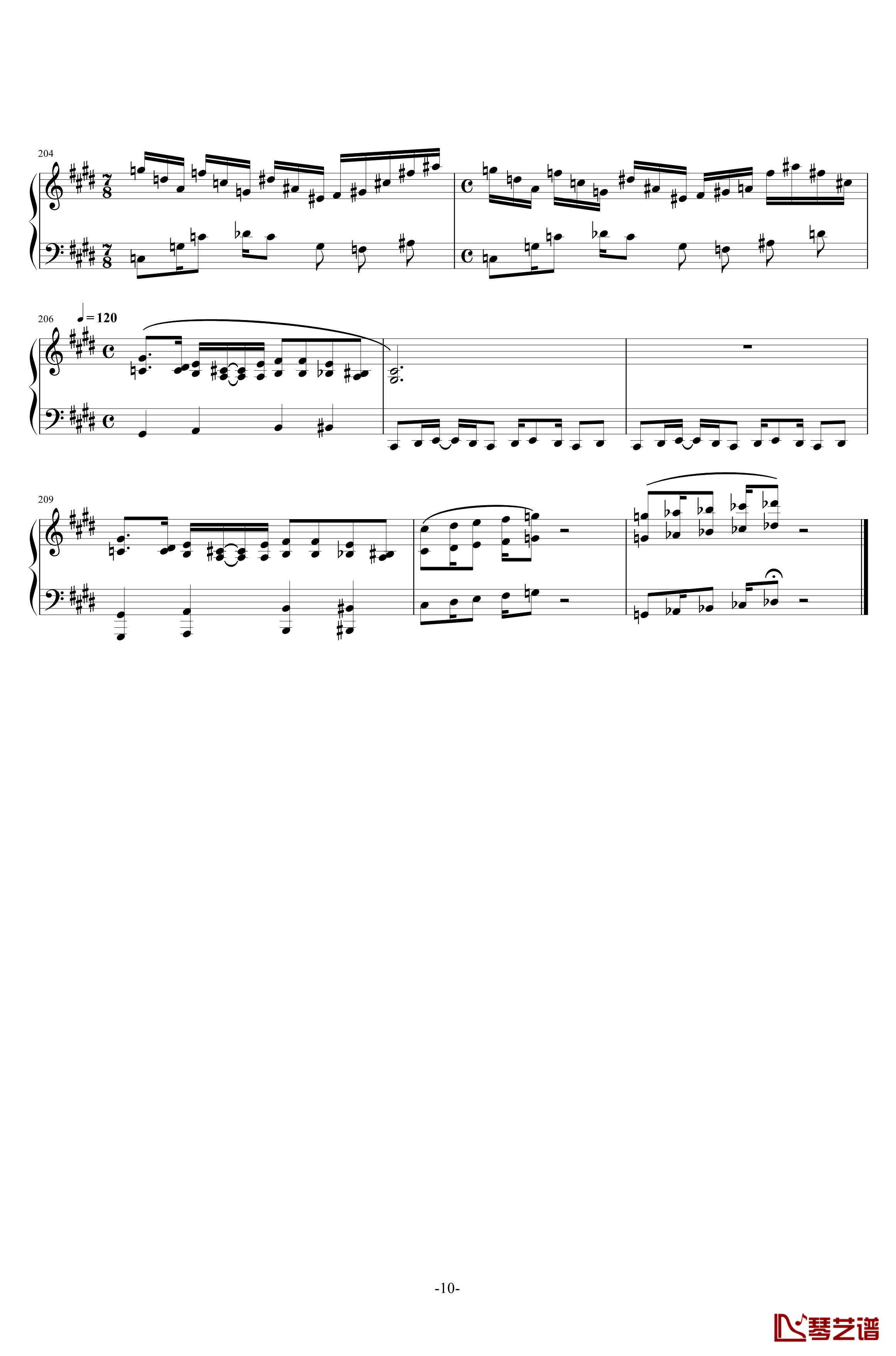 Kefka's Theme钢琴谱-Final Fanstay XIV-最终幻想10