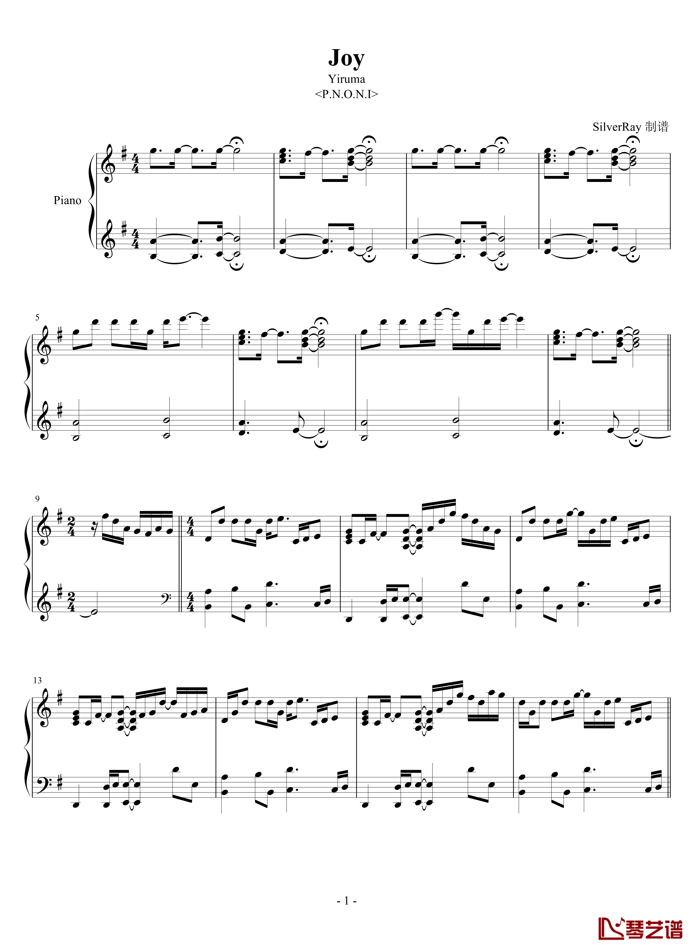 Joy钢琴谱-Yiruma1
