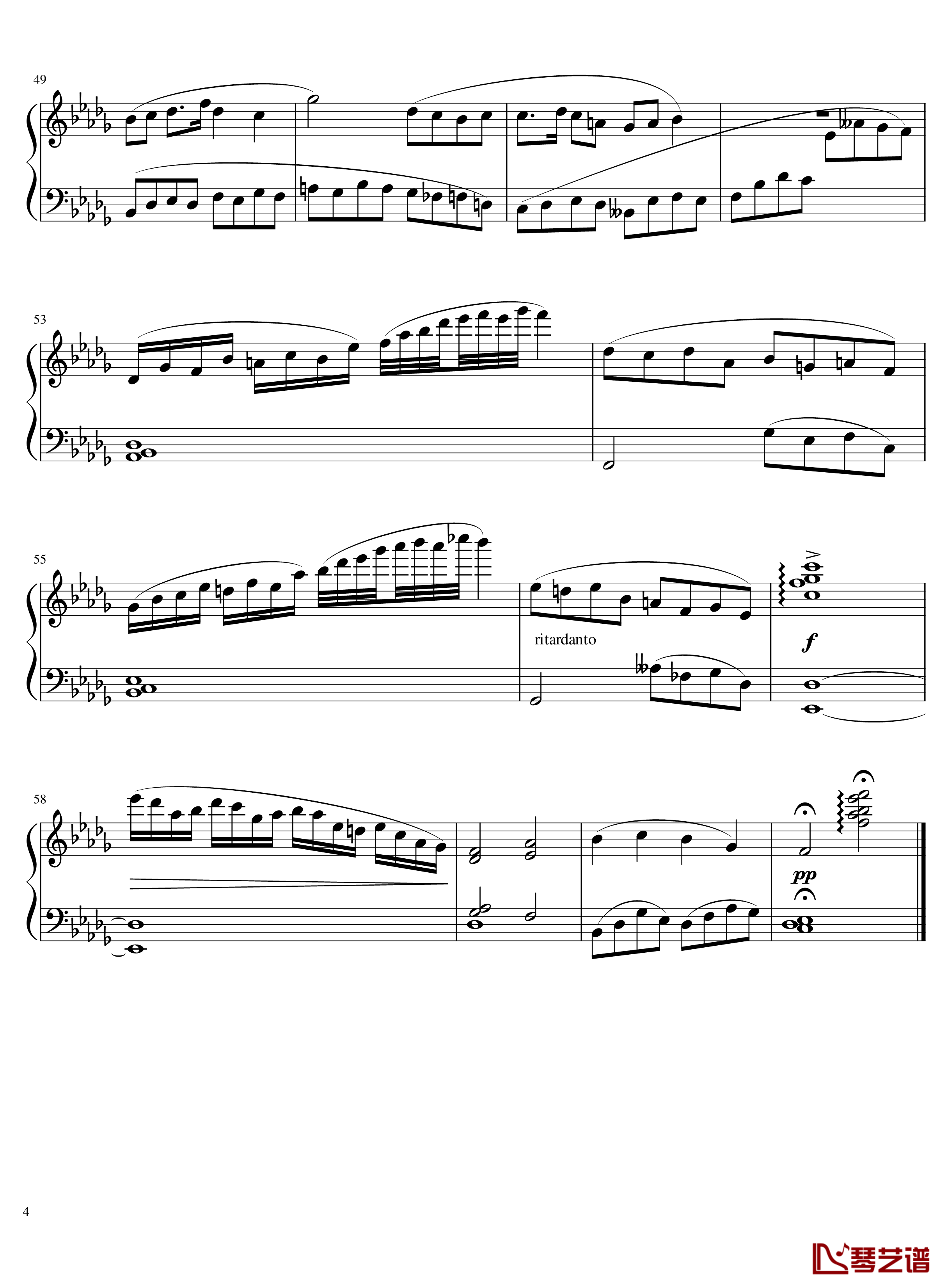 River钢琴谱-河岸-k-f-c4