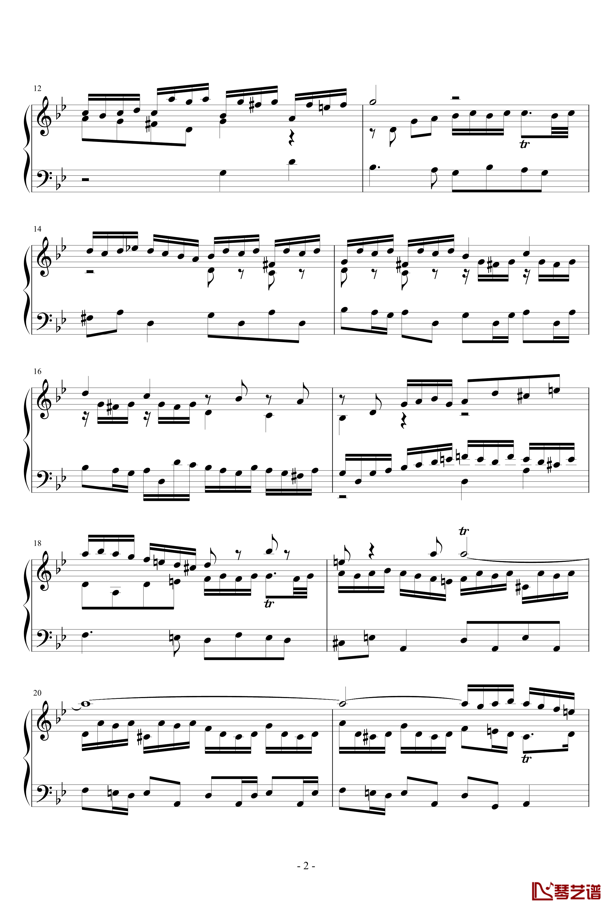 G小调赋格钢琴谱-J.S.巴赫2