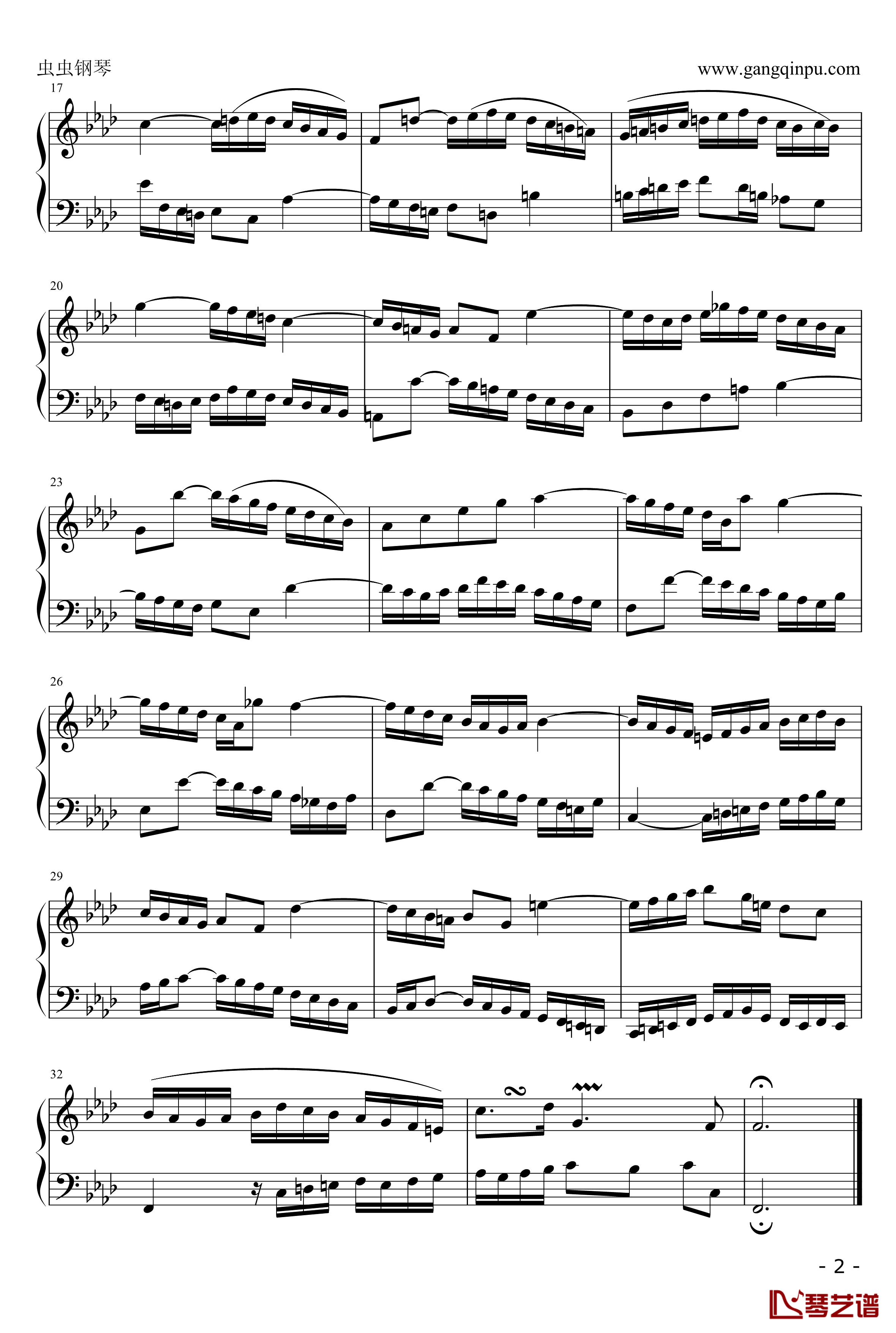 二部创意NO.9 钢琴谱-巴赫-P.E.Bach-第九首2