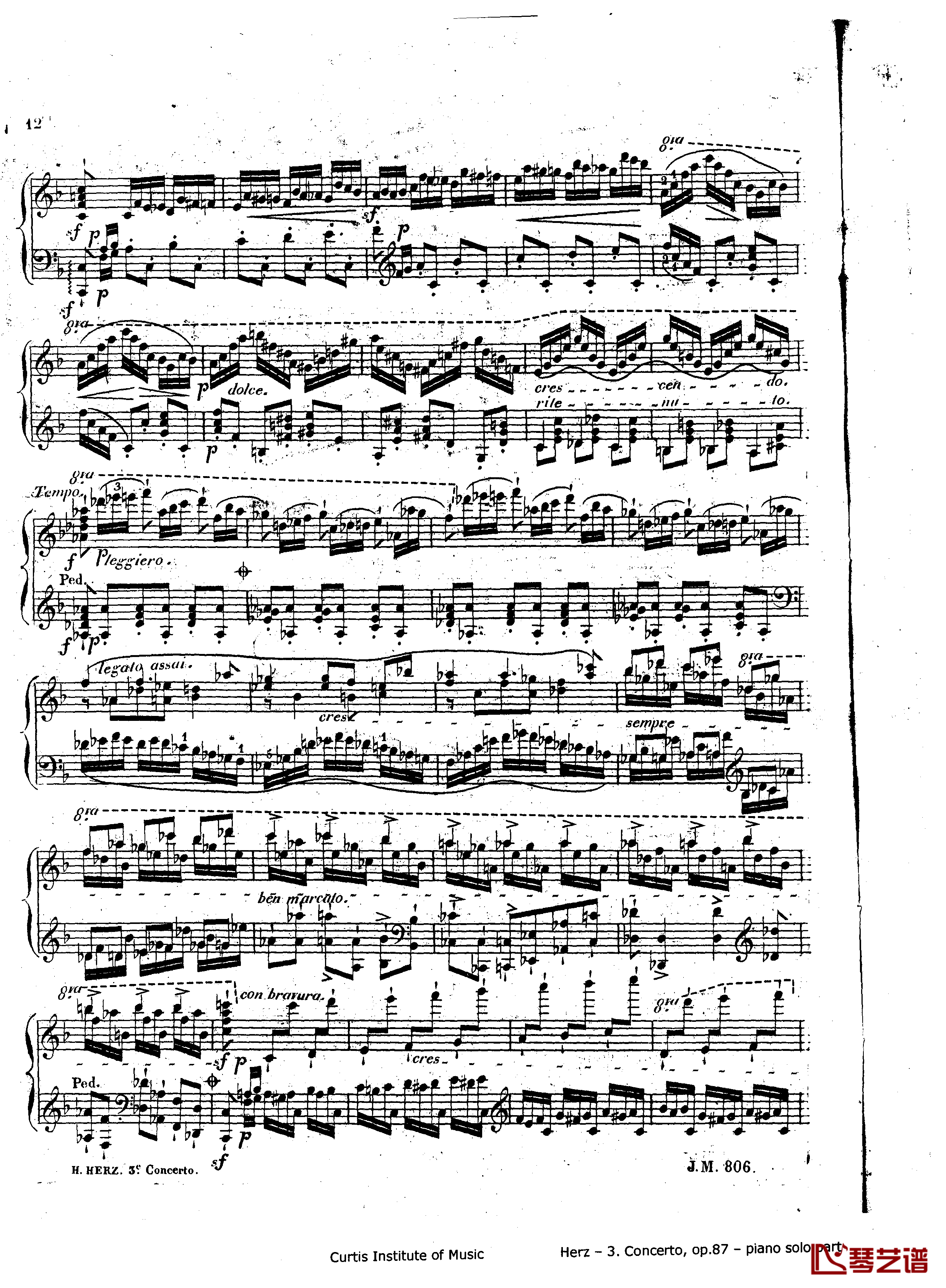 d小调第三钢琴协奏曲Op.87钢琴谱-赫尔兹12