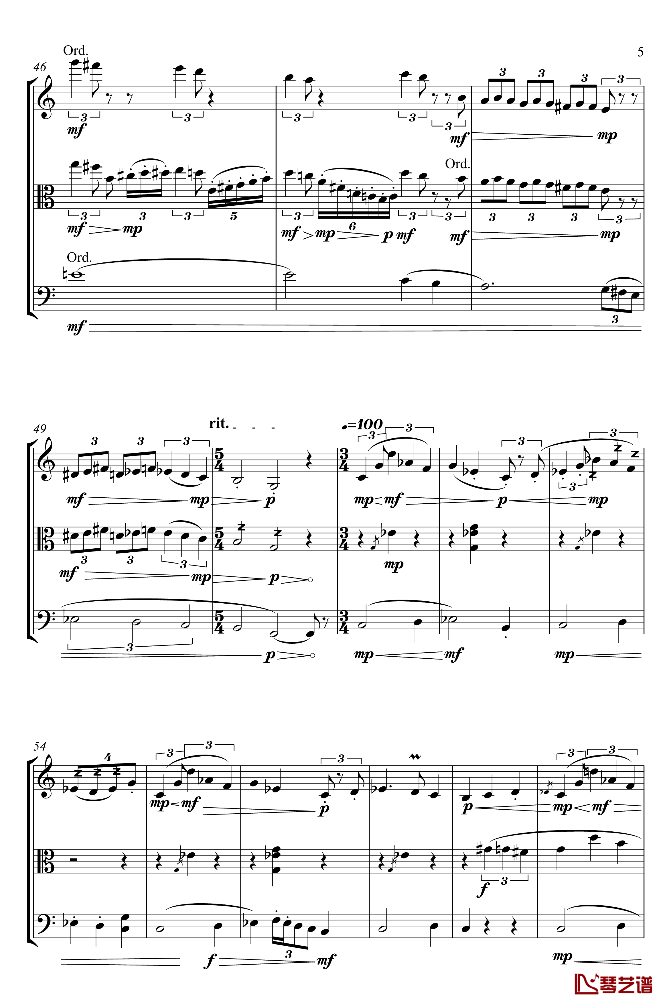 不可描述的剧情钢琴谱-弦乐三重奏-breadjuice5
