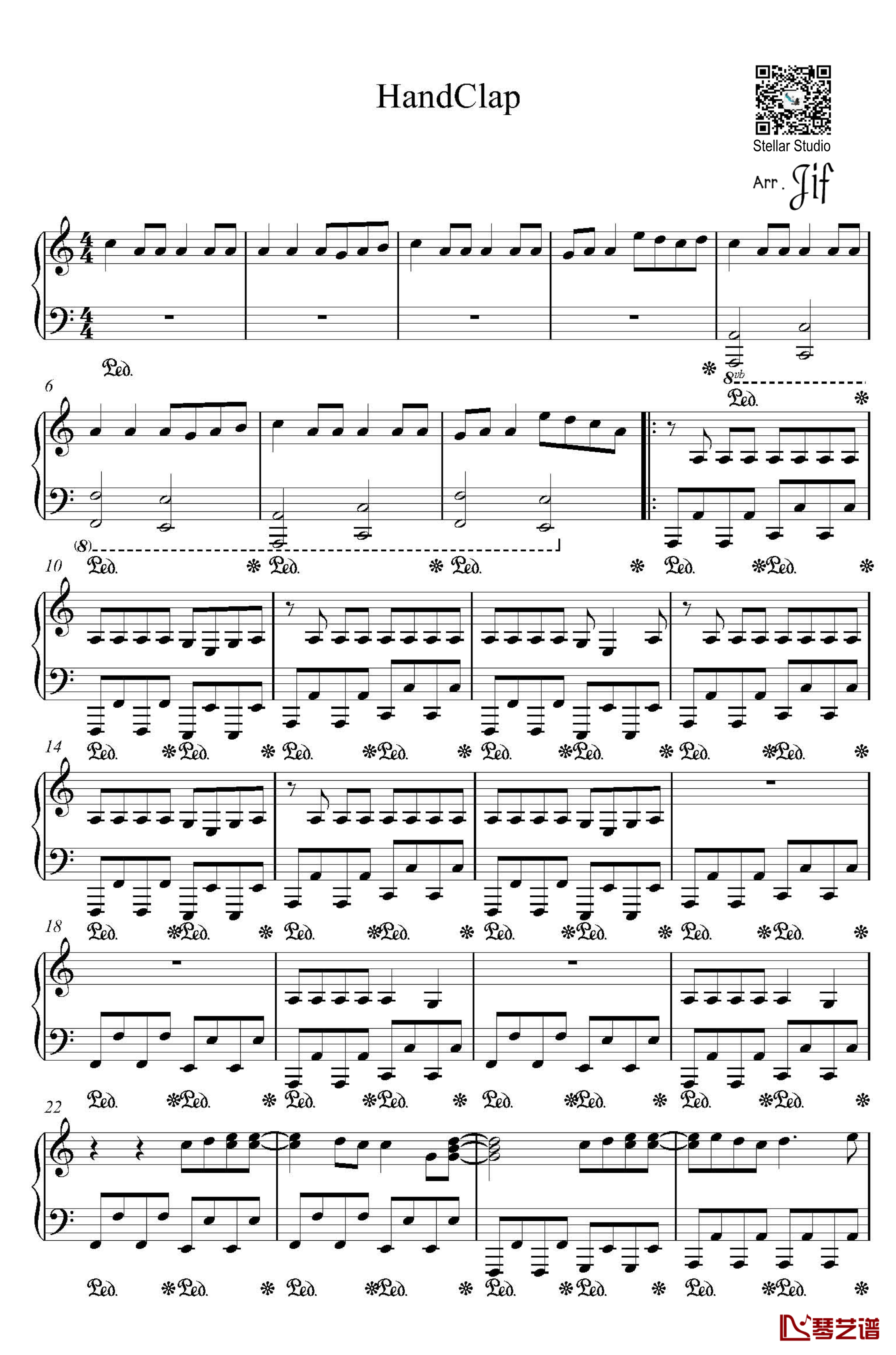 HandClap钢琴谱-98K之歌-Fitz And The Tantrums1