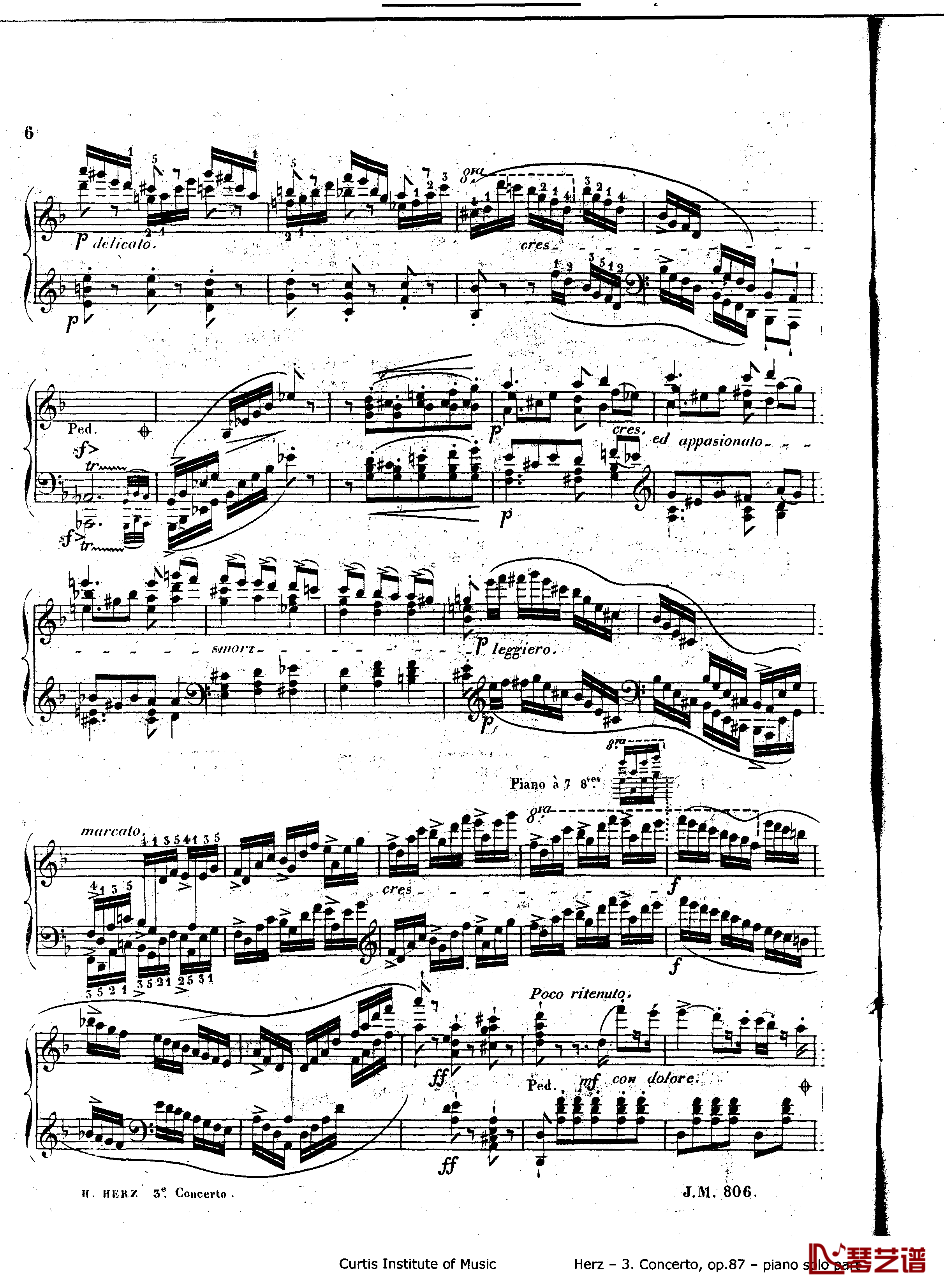 d小调第三钢琴协奏曲Op.87钢琴谱-赫尔兹6