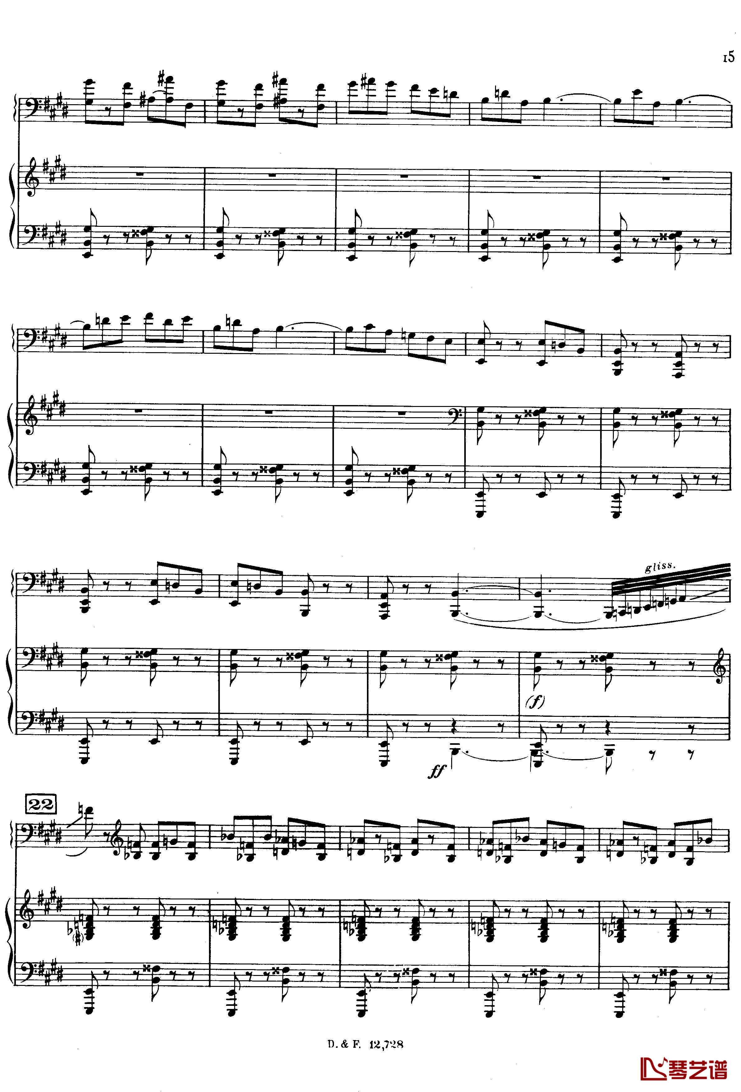 左手钢琴协奏曲钢琴谱-拉威尔-Ravel15