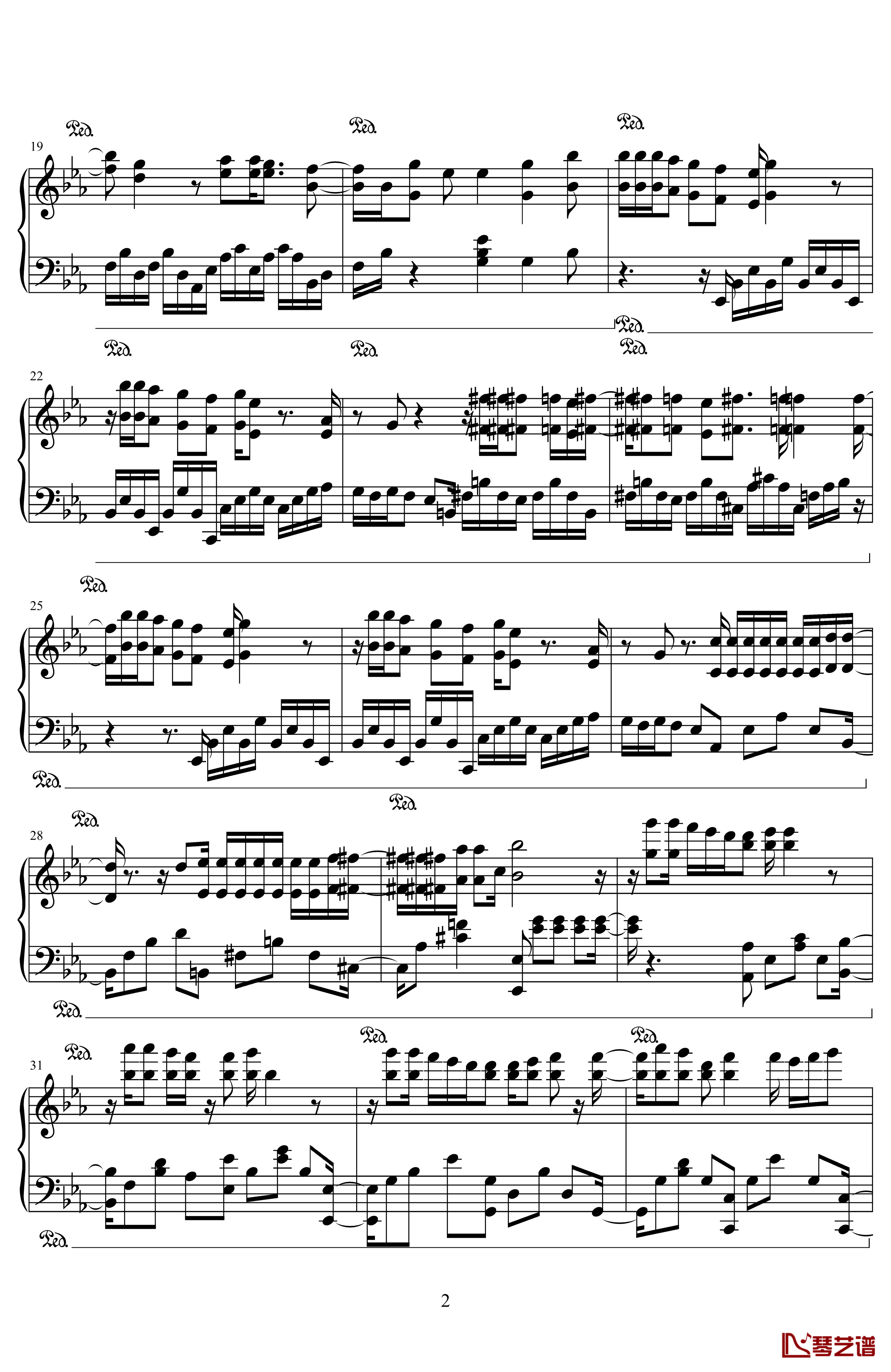 龙珠ED钢琴谱-献给你的罗曼蒂克-桥本潮2