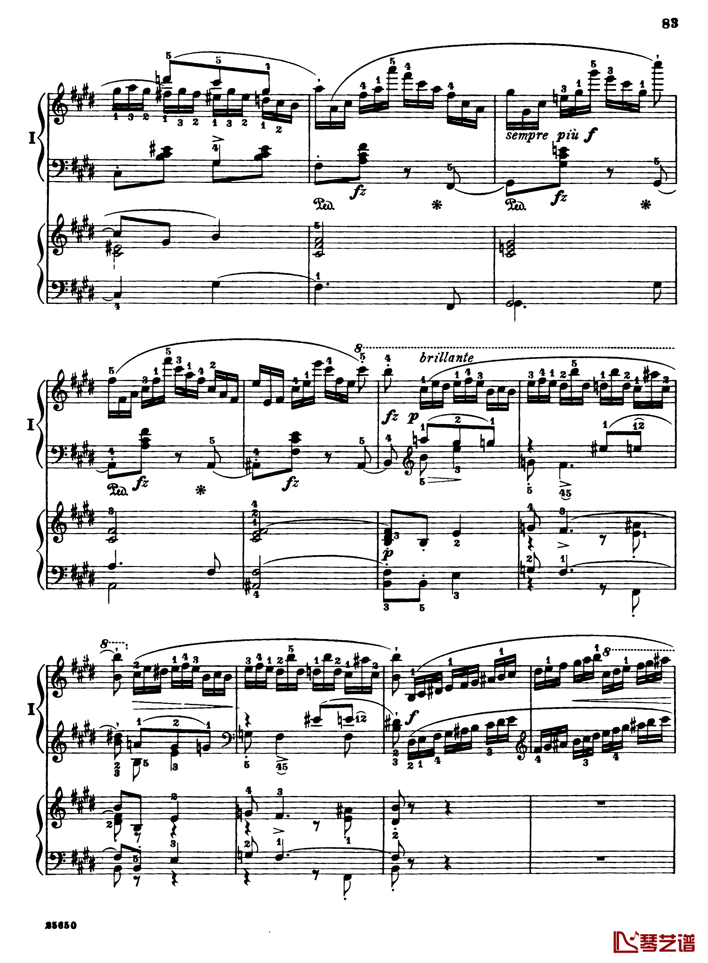 肖邦第一钢琴协奏曲钢琴谱-肖邦85