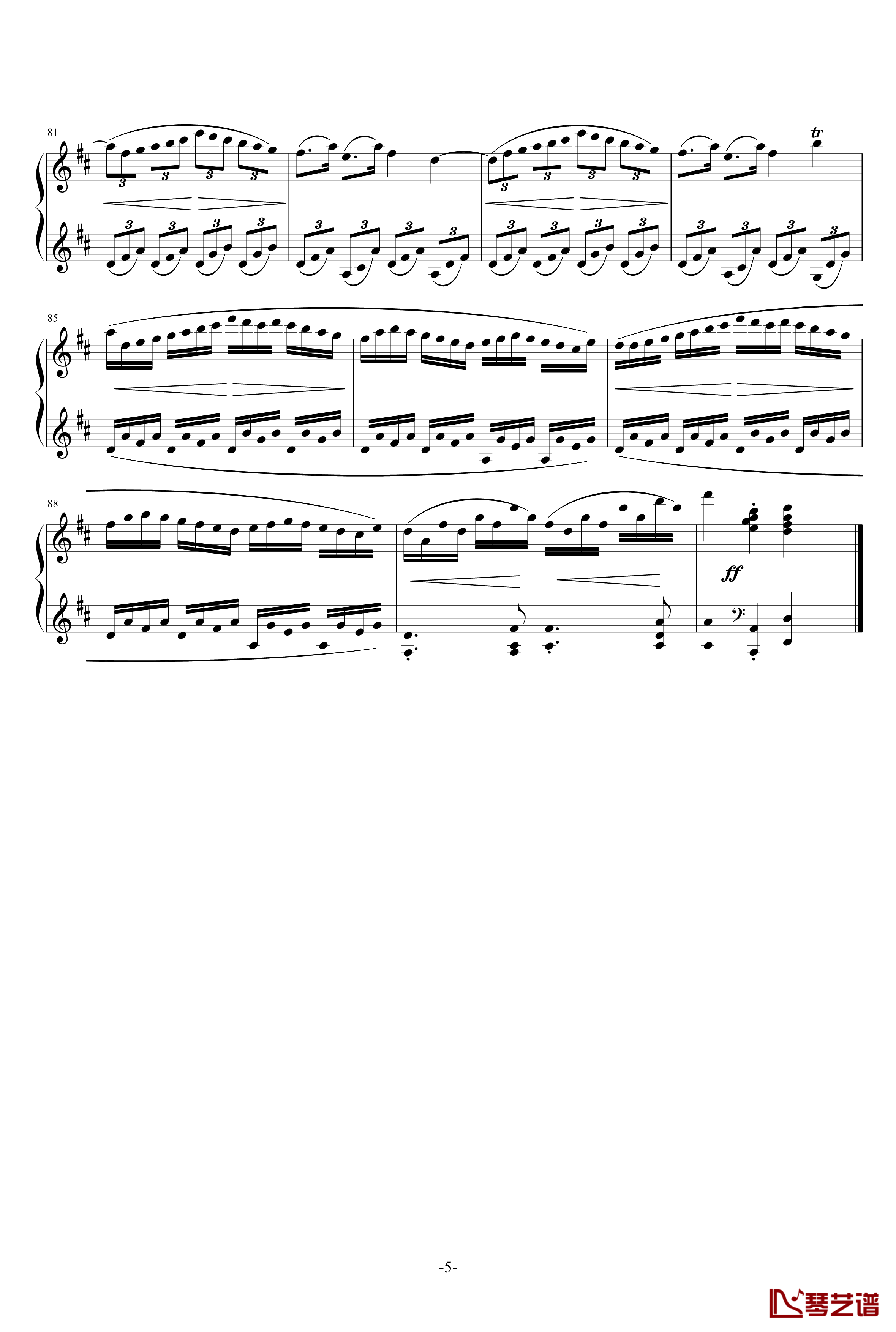 D大调奏鸣曲钢琴谱-第一乐章-乐之琴5