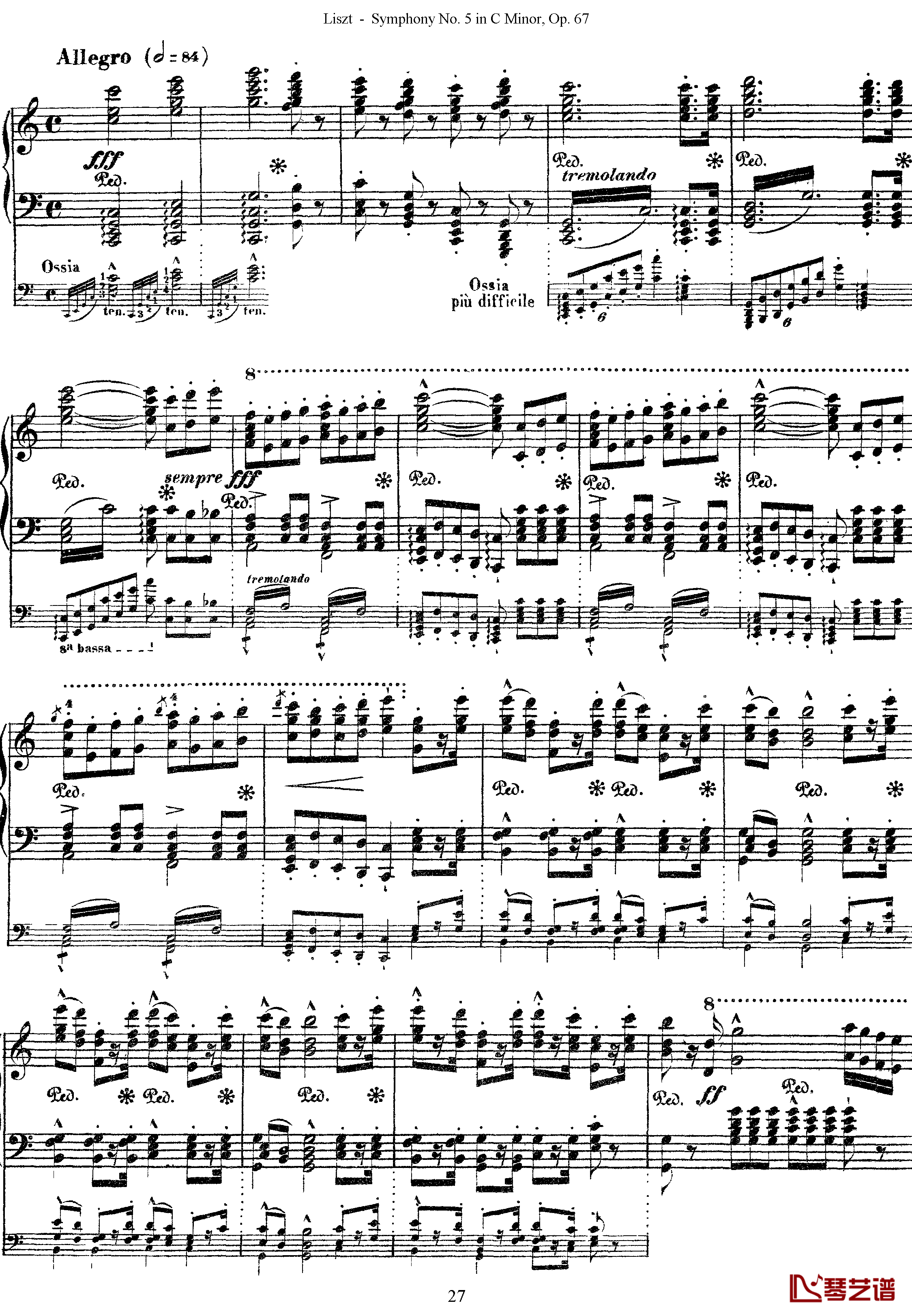 第五交响乐的钢琴曲钢琴谱-李斯特-李斯特改编自贝多芬27