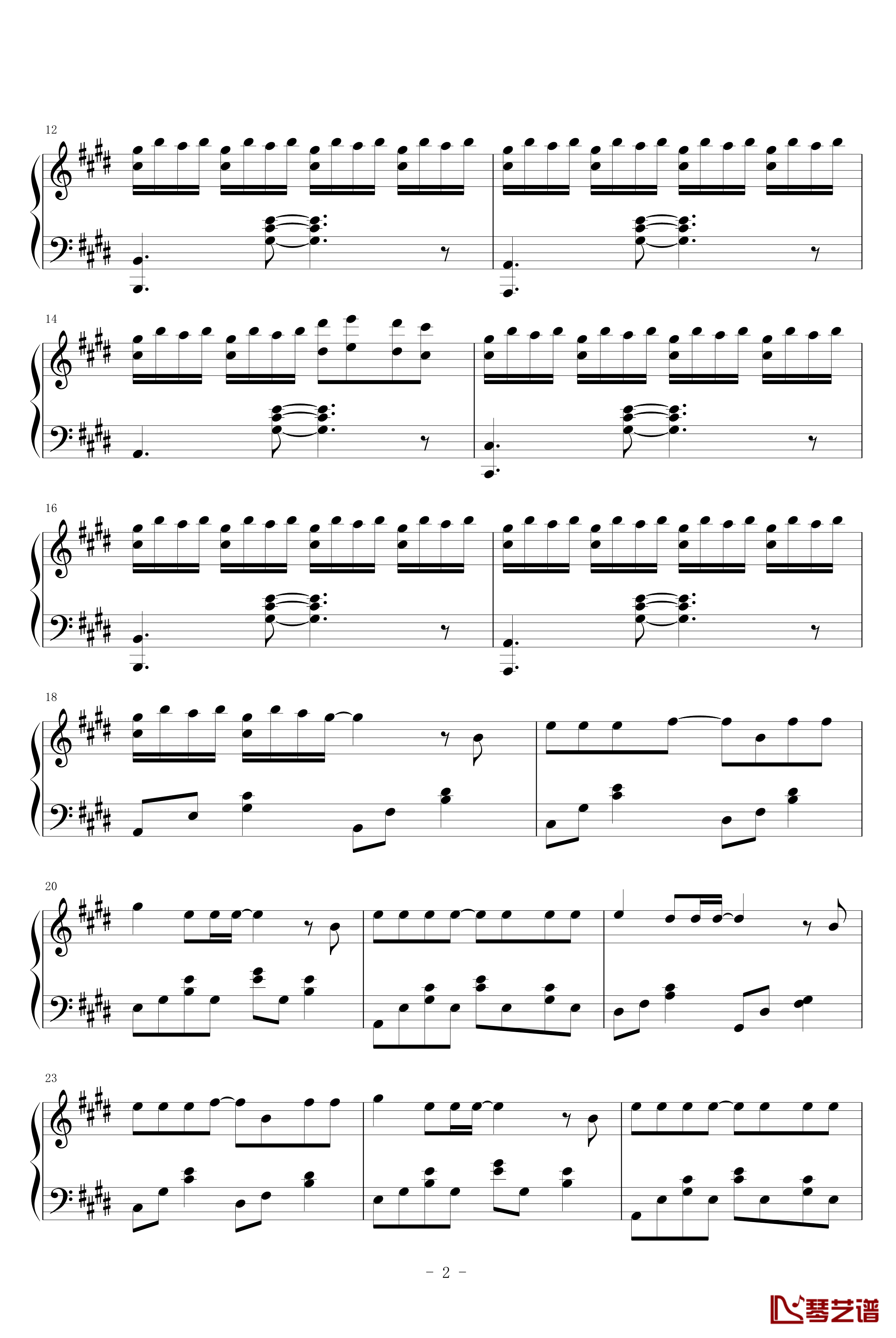 MONOCHROME钢琴谱-滨崎步2