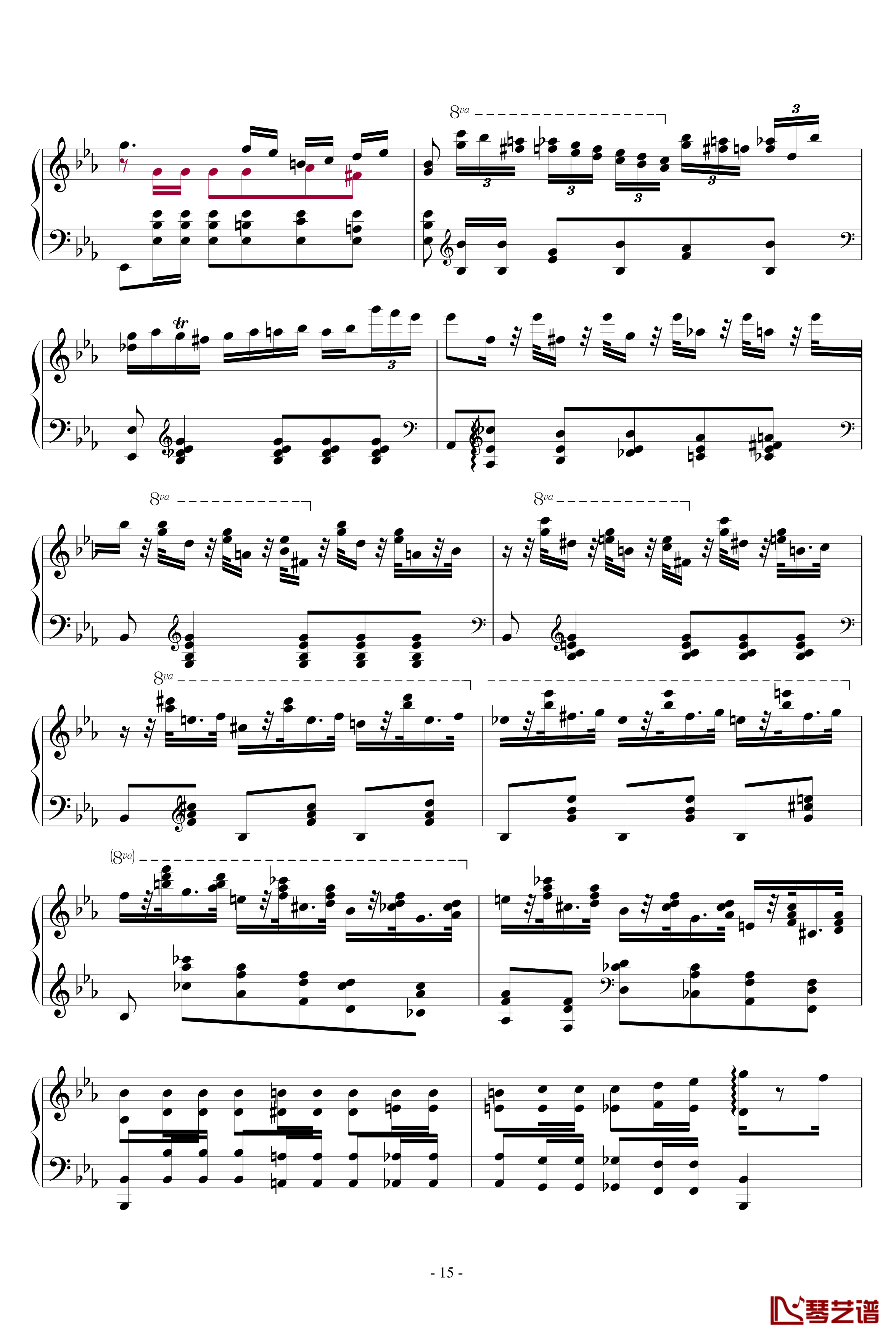 肖邦大波兰舞曲opus22钢琴谱-肖邦-chopin15