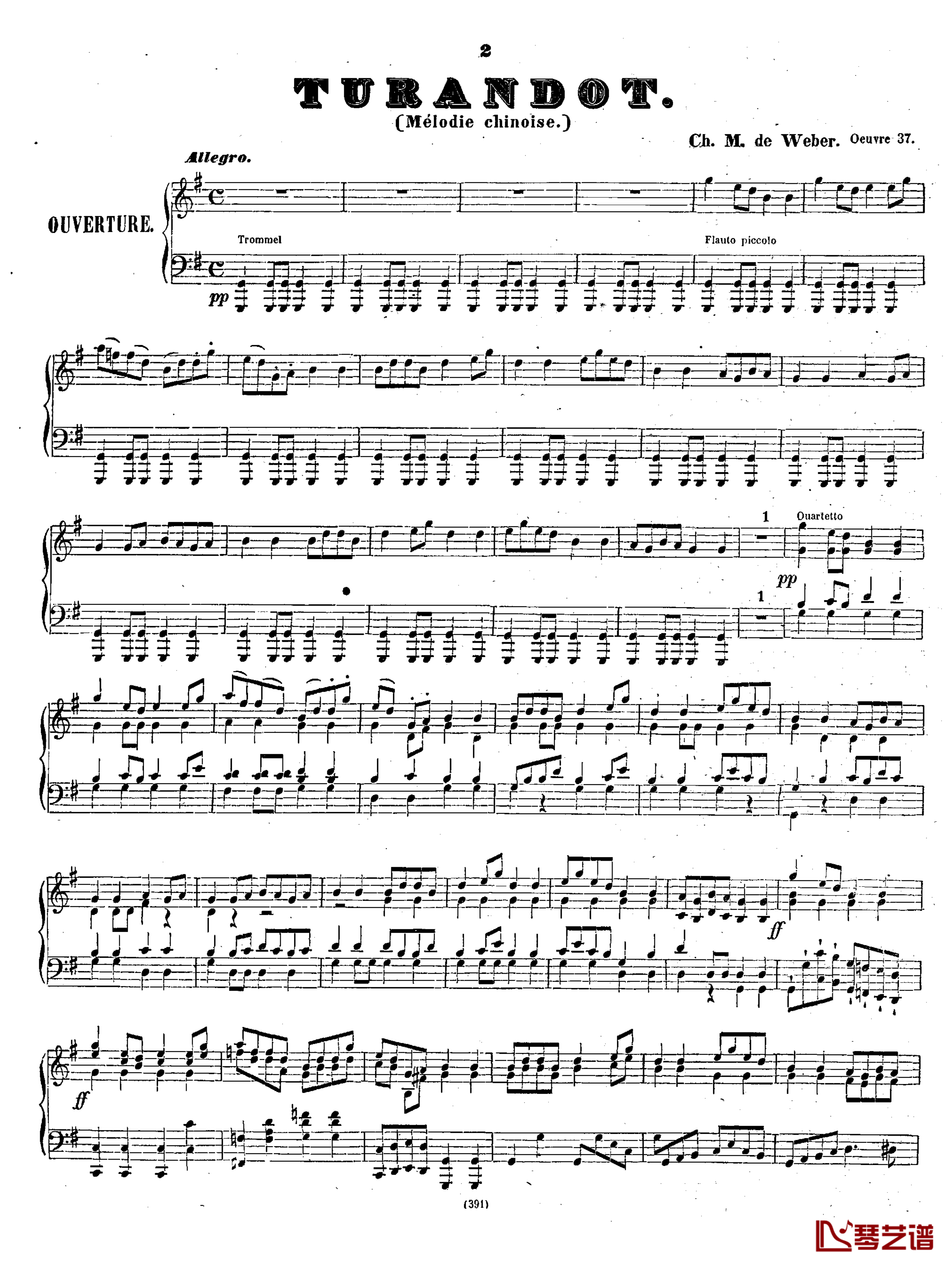 图兰朵Op.37-钢琴谱-序曲-韦伯2