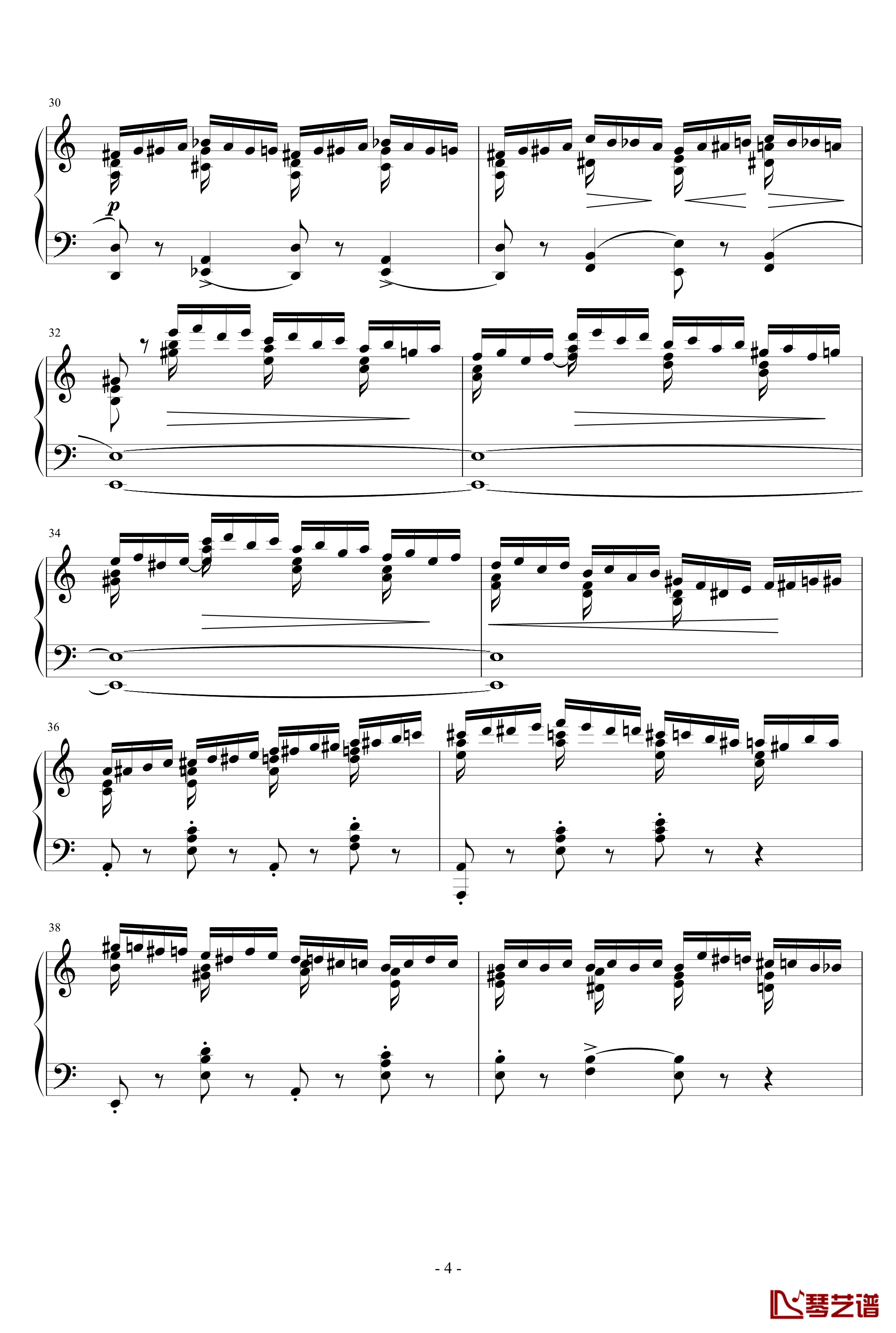 Etude OP.10 No.2钢琴谱-肖邦练习曲-chopin4