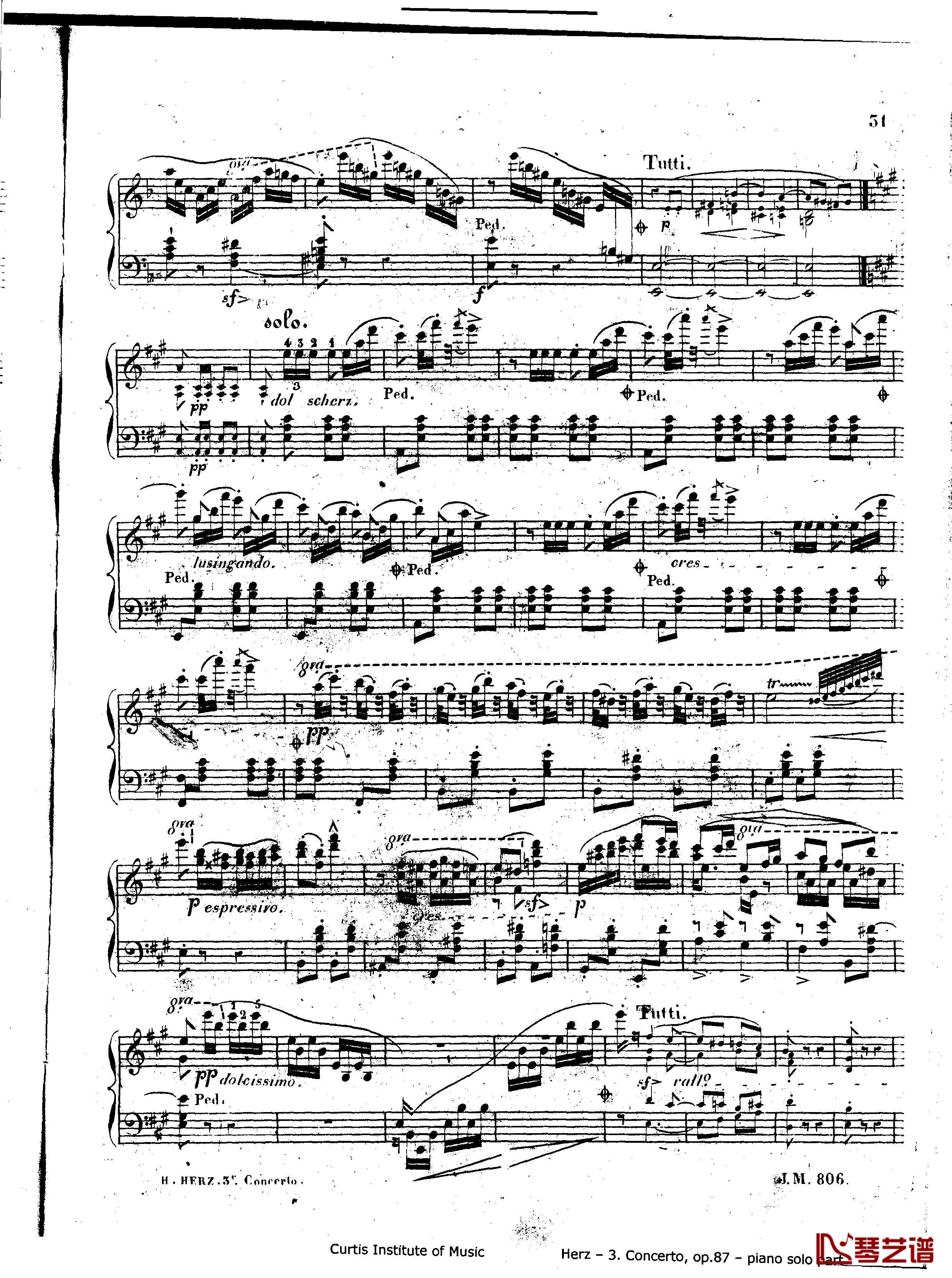 d小调第三钢琴协奏曲Op.87钢琴谱-赫尔兹31