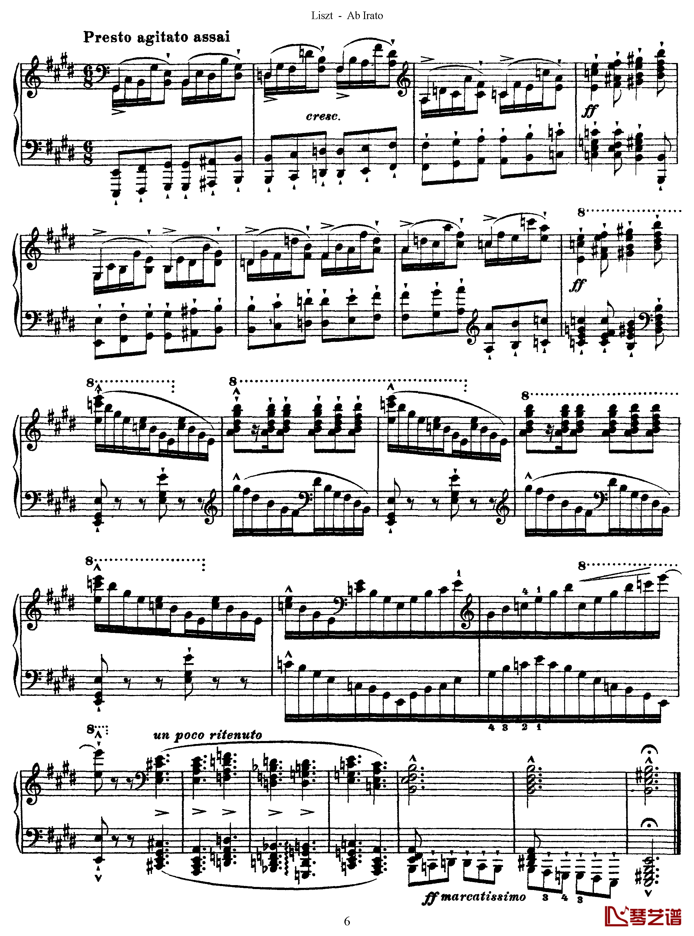 愤怒练习曲  S.143钢琴谱-李斯特6