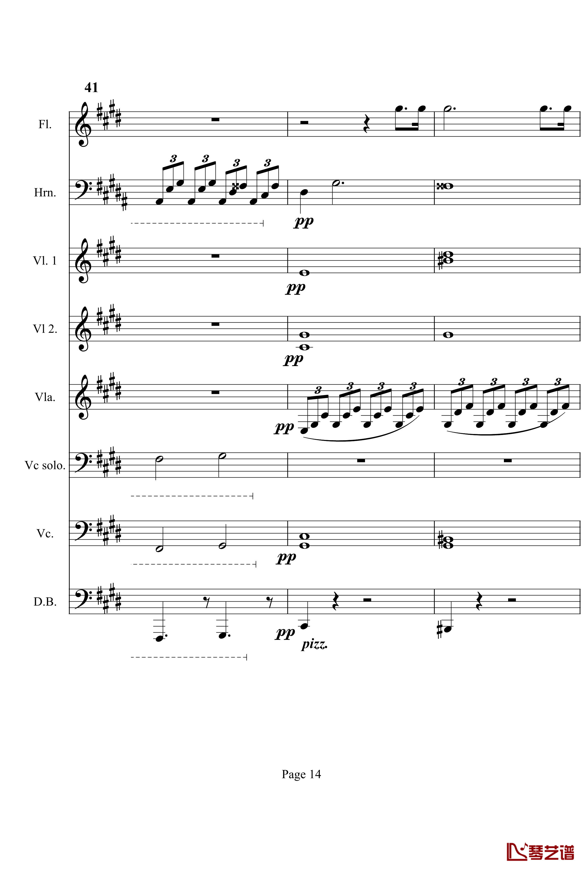 奏鸣曲之交响钢琴谱-第14首-Ⅰ-贝多芬-beethoven14