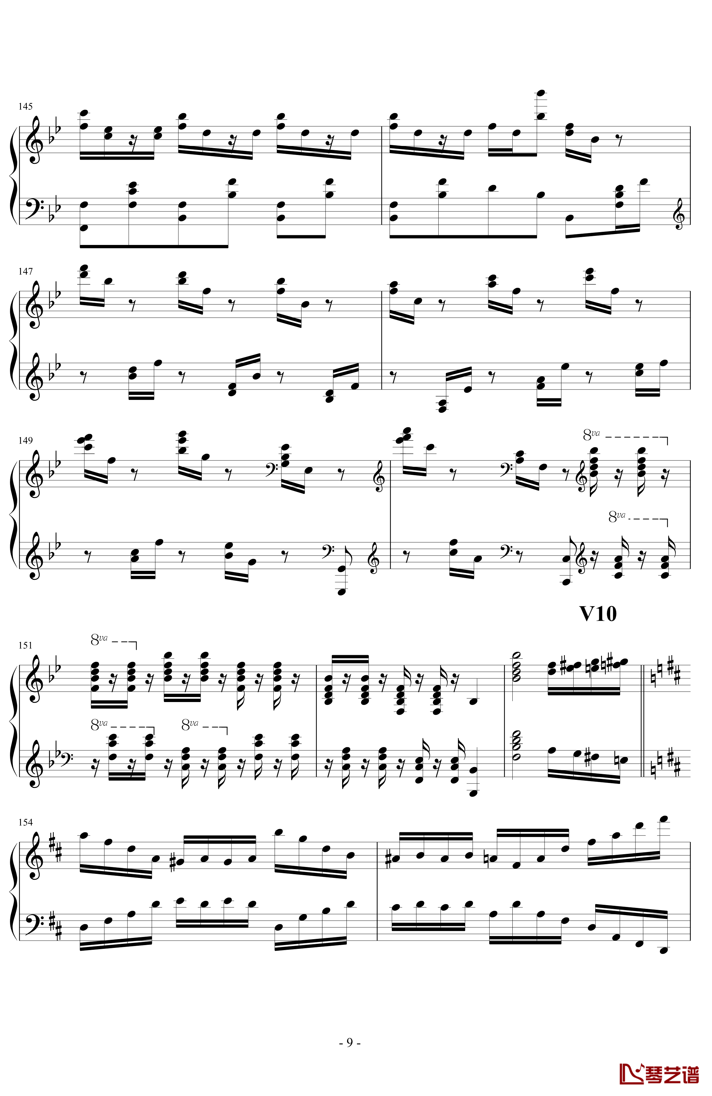 生日歌变奏曲钢琴谱-PARROT1869