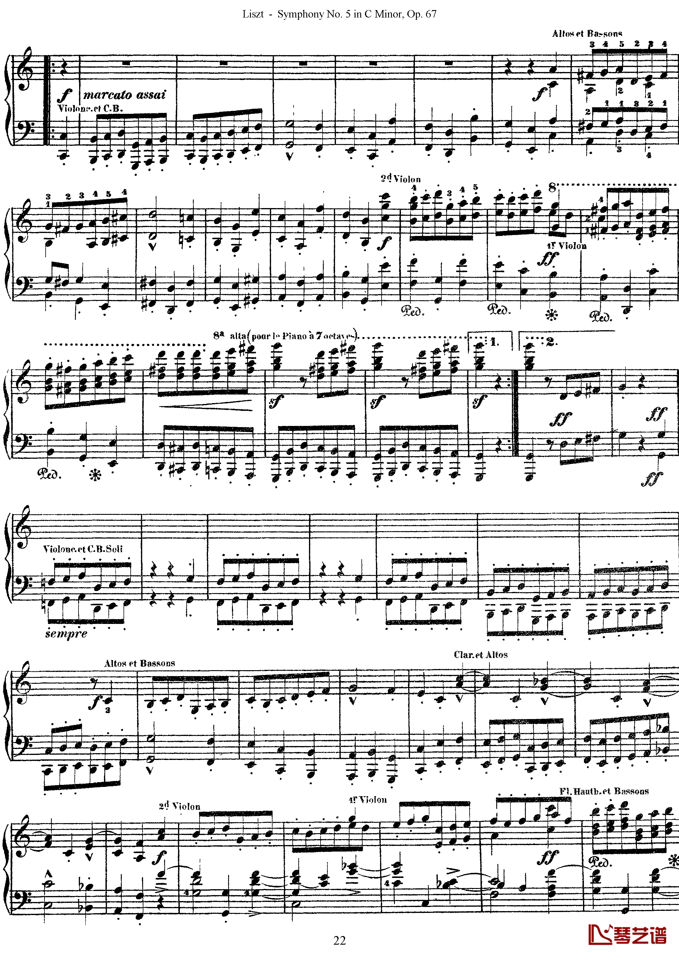 第五交响乐的钢琴曲钢琴谱-李斯特-李斯特改编自贝多芬22