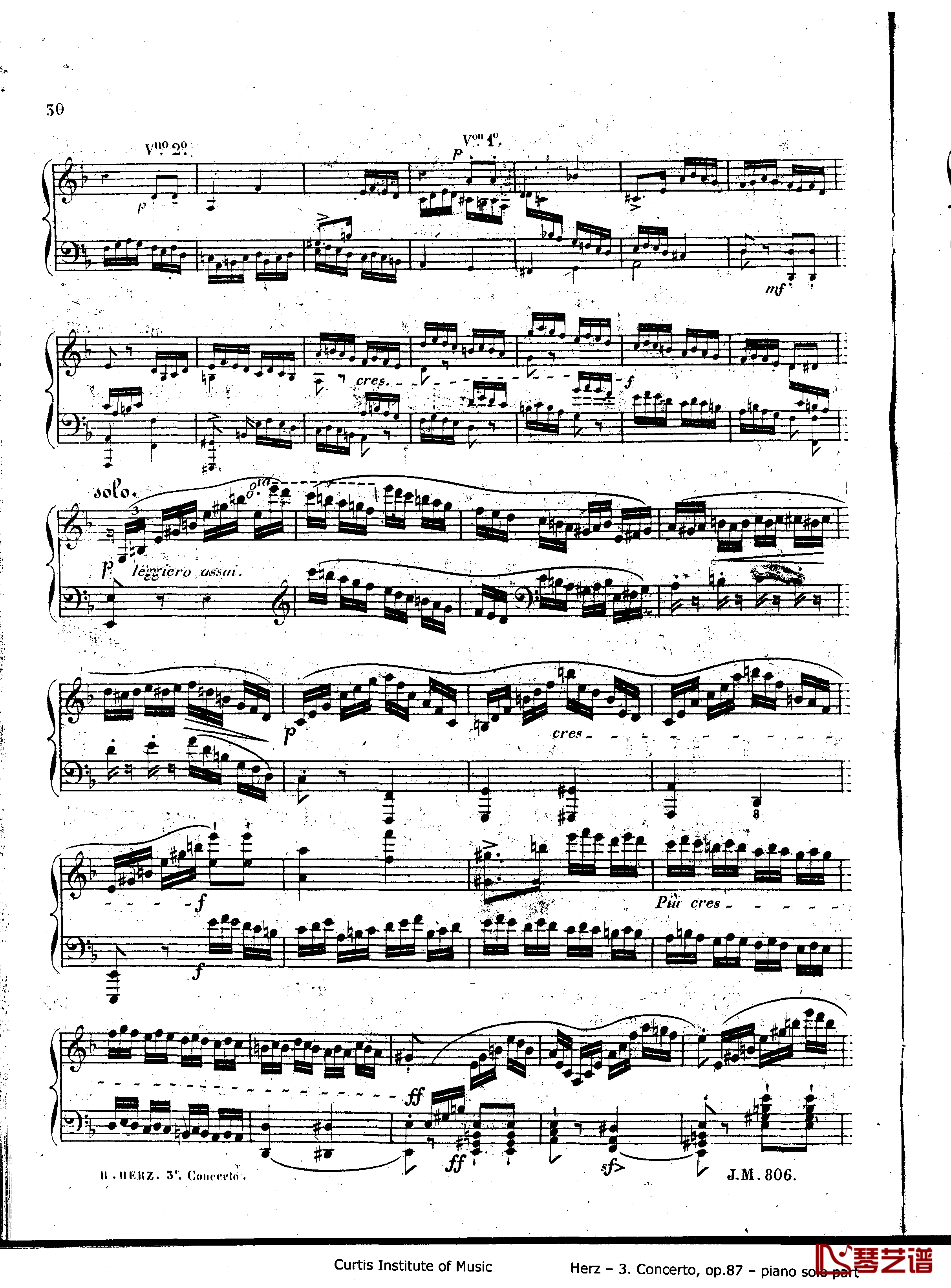 d小调第三钢琴协奏曲Op.87钢琴谱-赫尔兹30