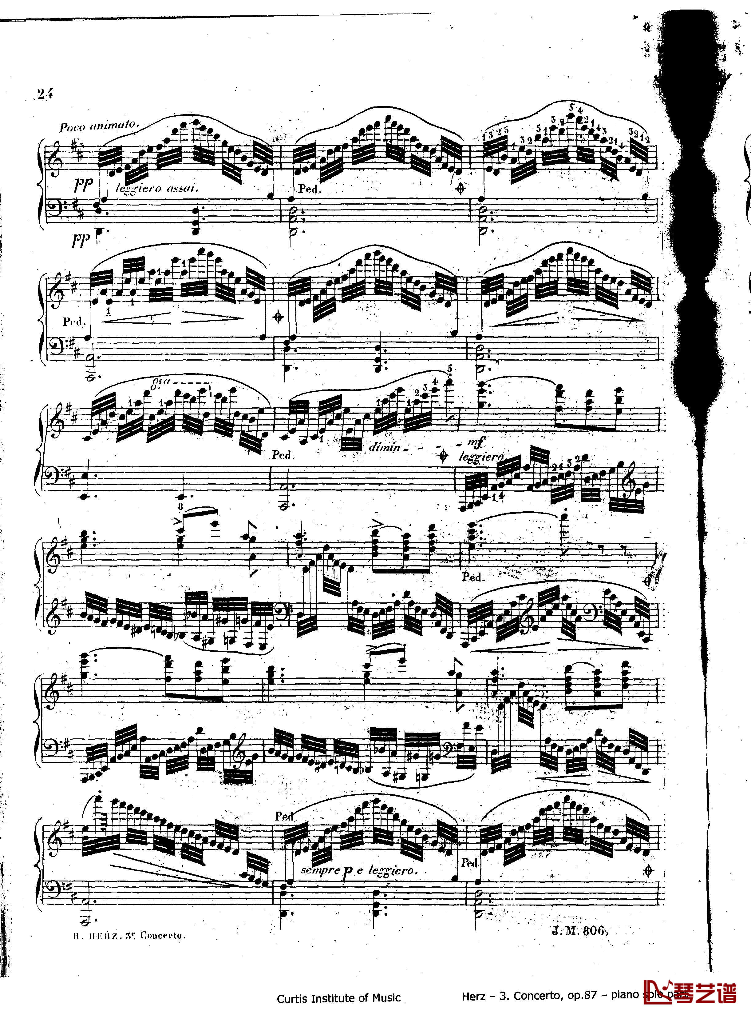 d小调第三钢琴协奏曲Op.87钢琴谱-赫尔兹24