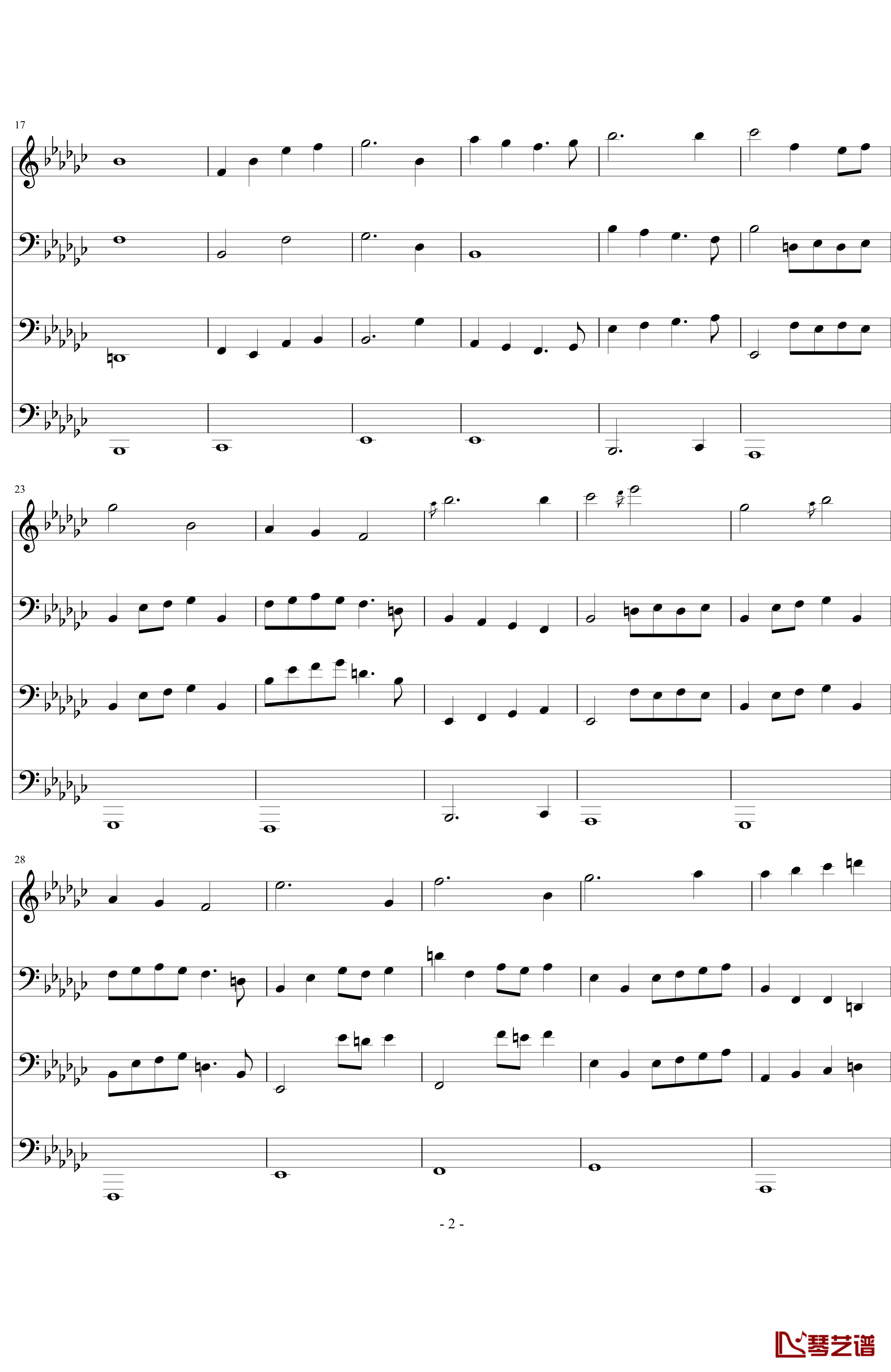 贝多芬第一四重奏钢琴谱-贝多芬-beethoven2