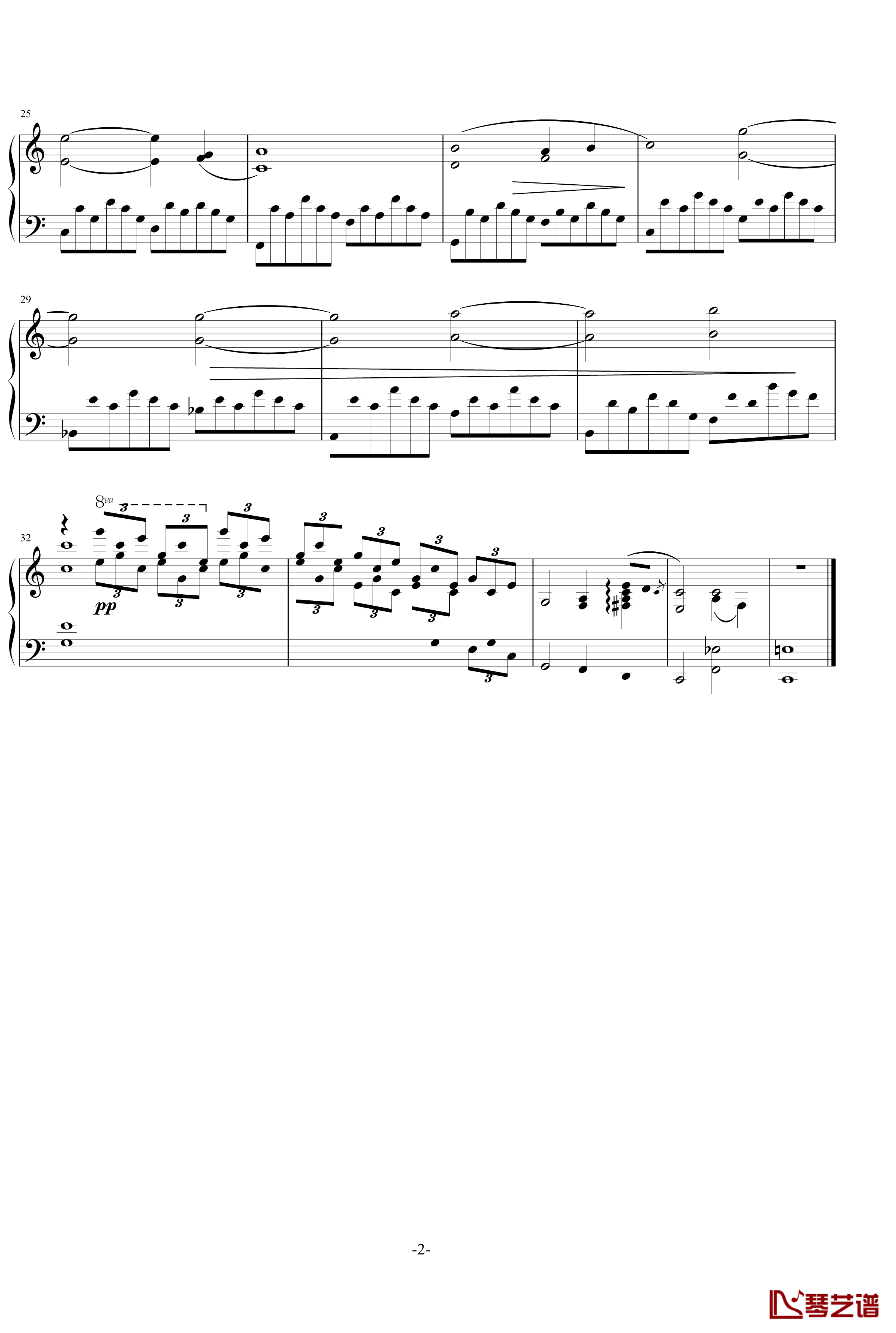 C大调前奏曲钢琴谱-乐之琴2