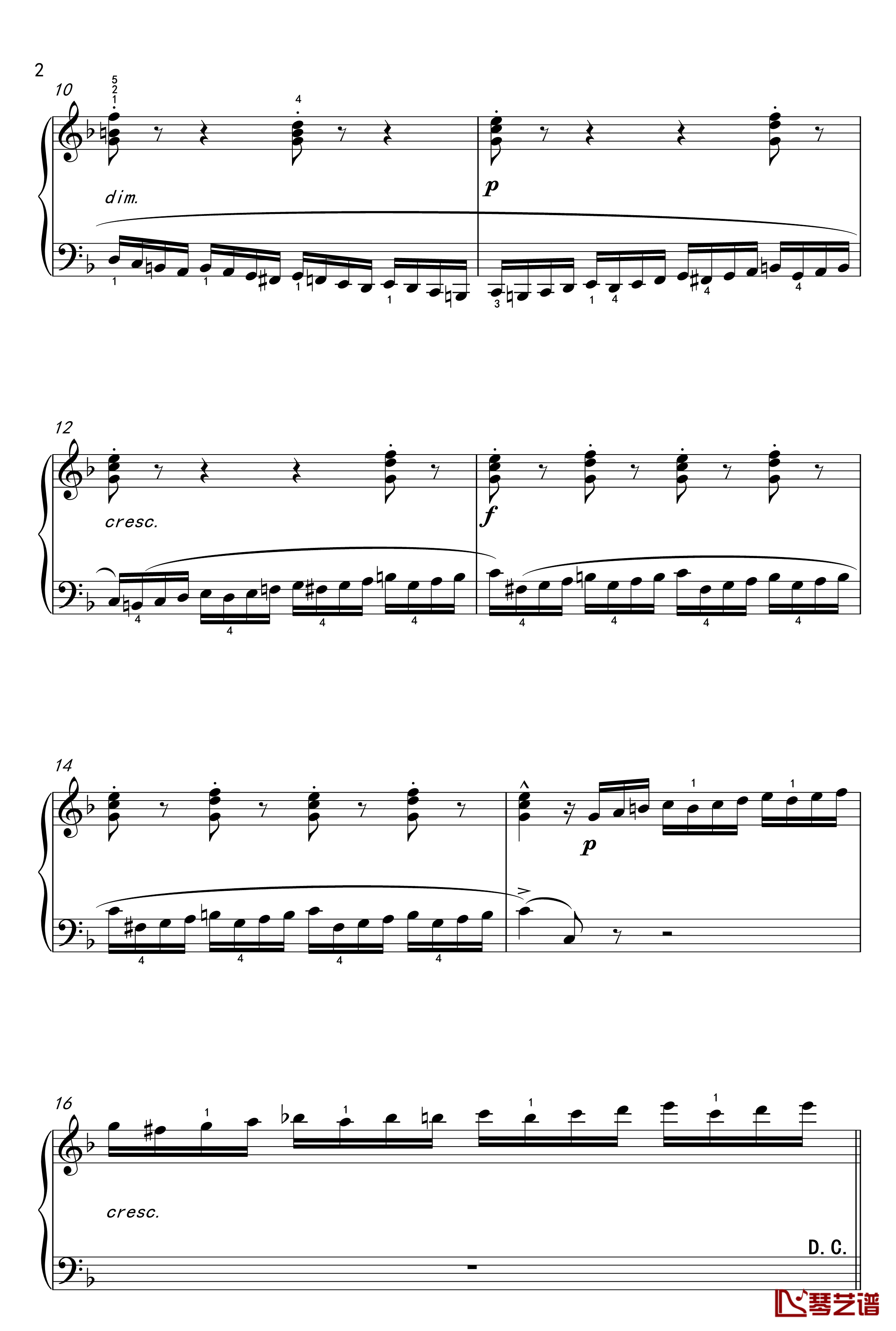 中国音乐学院考三级B组 1.练习曲 No.20钢琴谱-莱蒙2