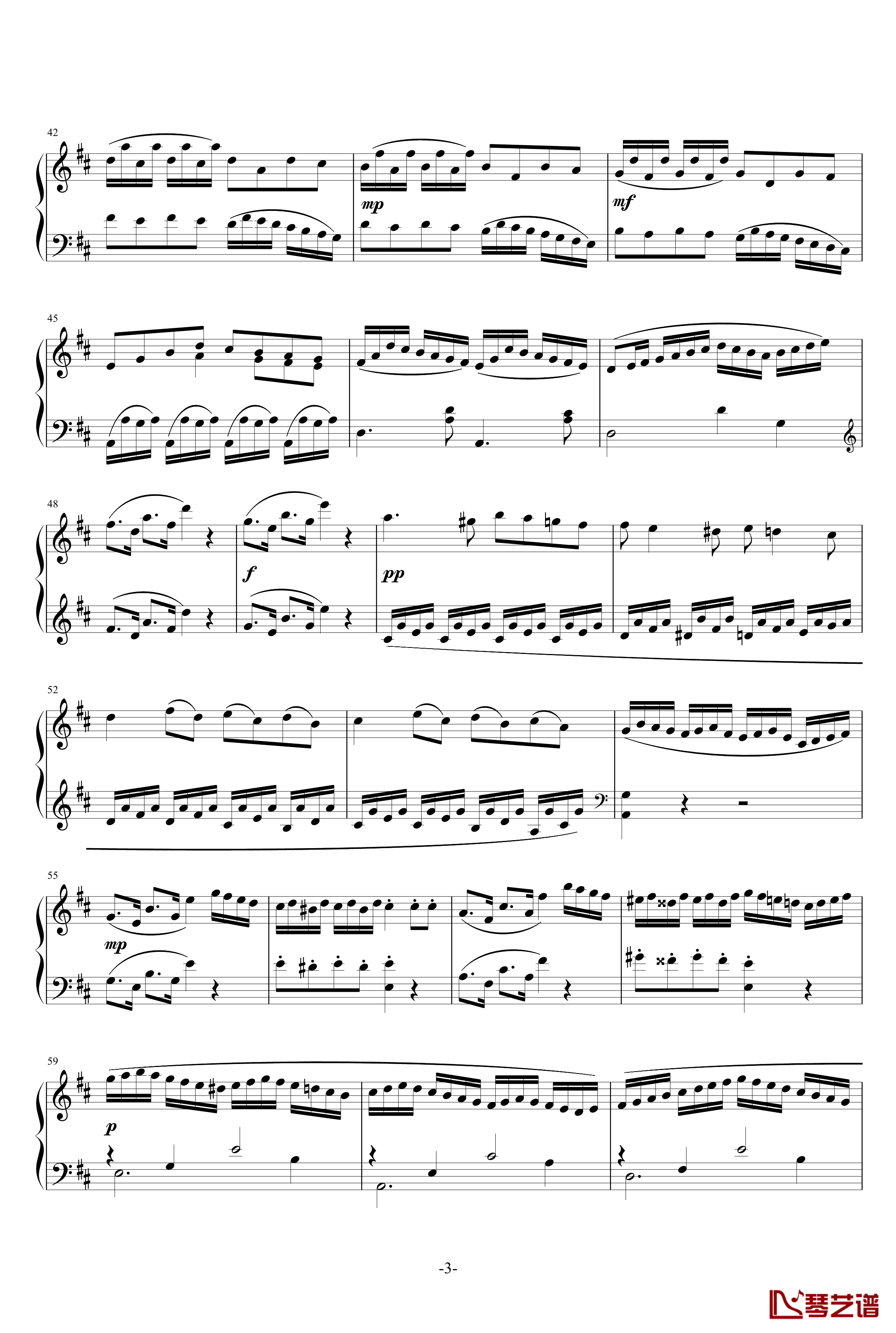 D大调奏鸣曲钢琴谱-第一乐章-乐之琴3