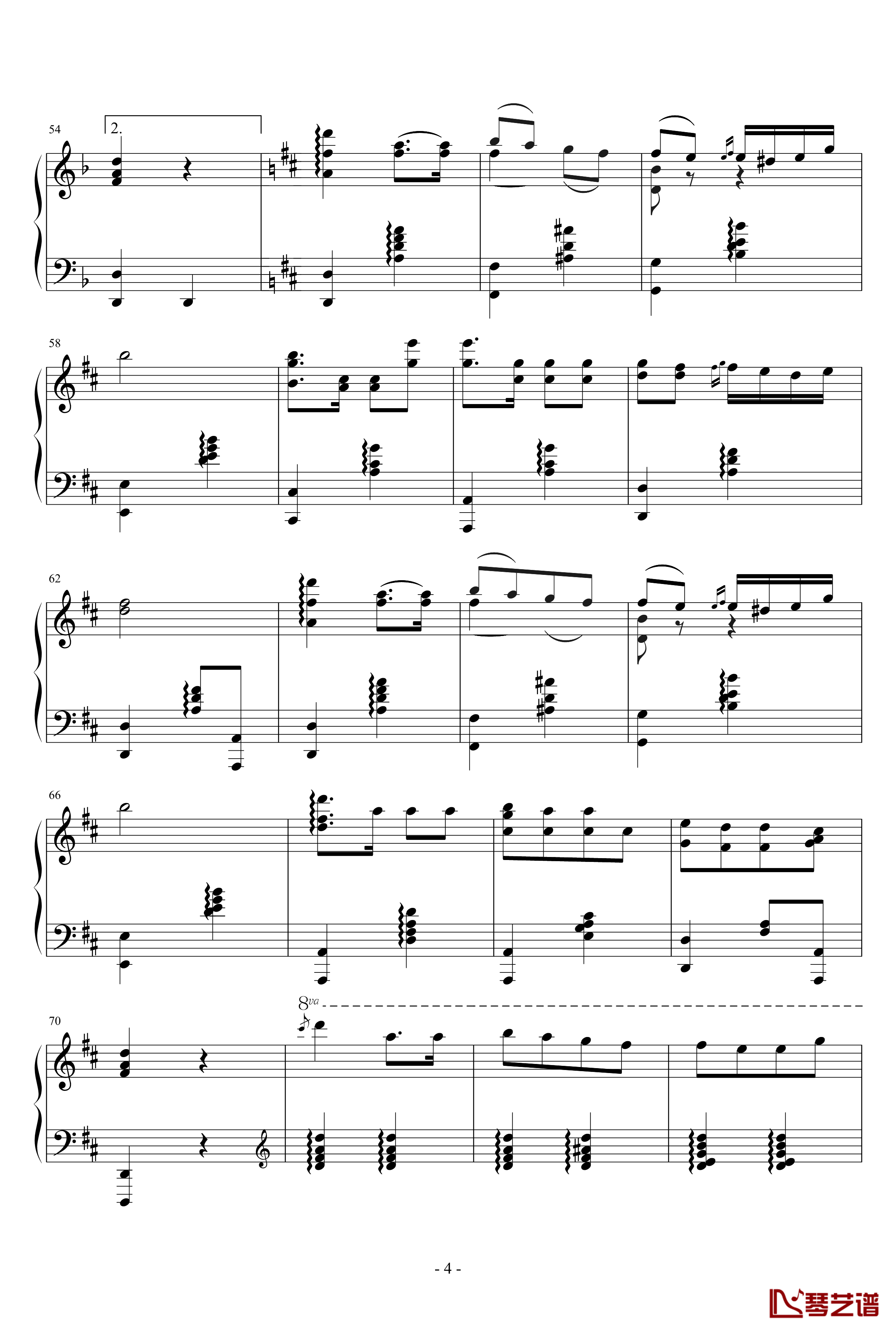 查尔达什舞曲钢琴谱-钢琴版-蒙蒂4