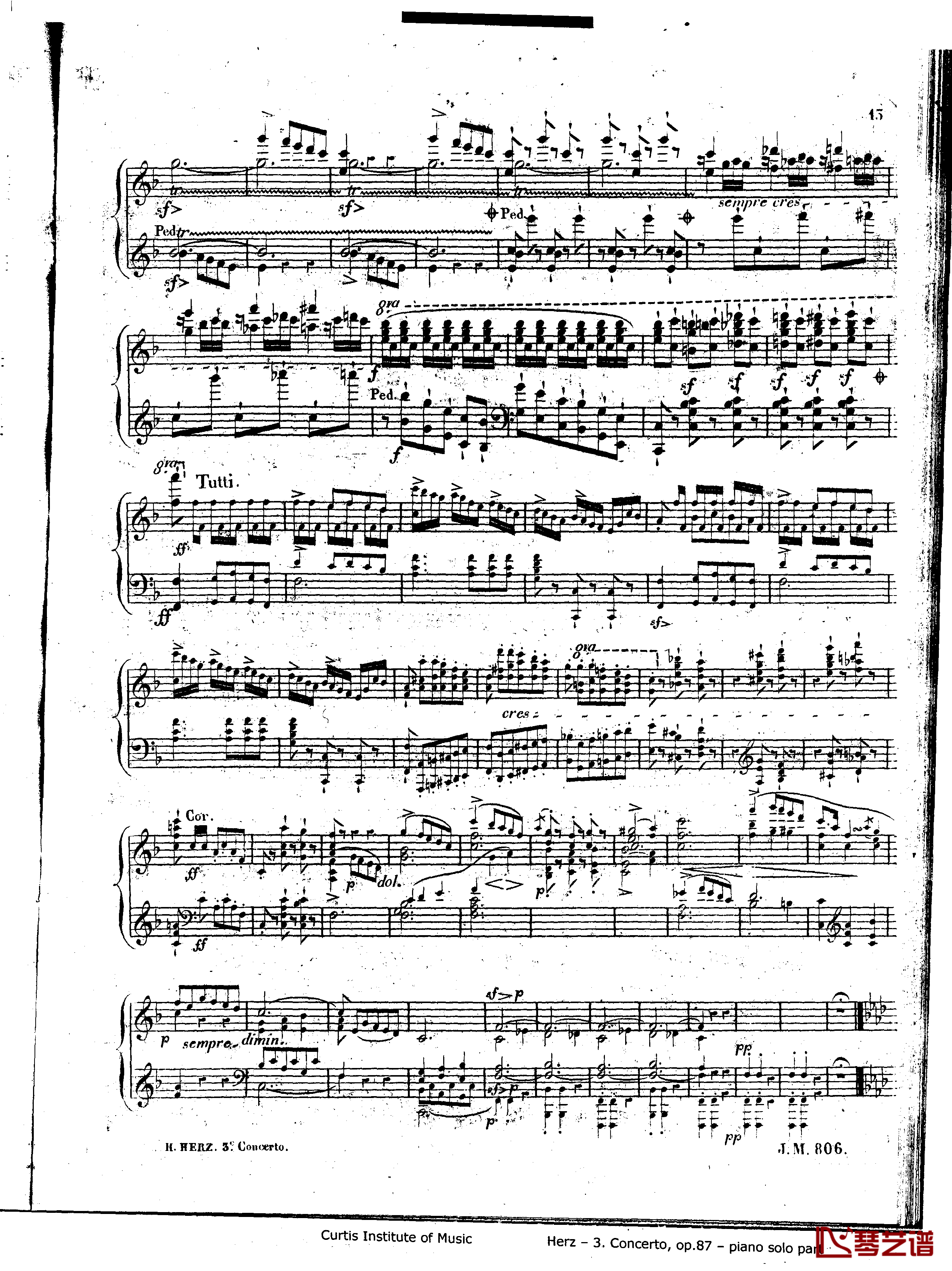 d小调第三钢琴协奏曲Op.87钢琴谱-赫尔兹13
