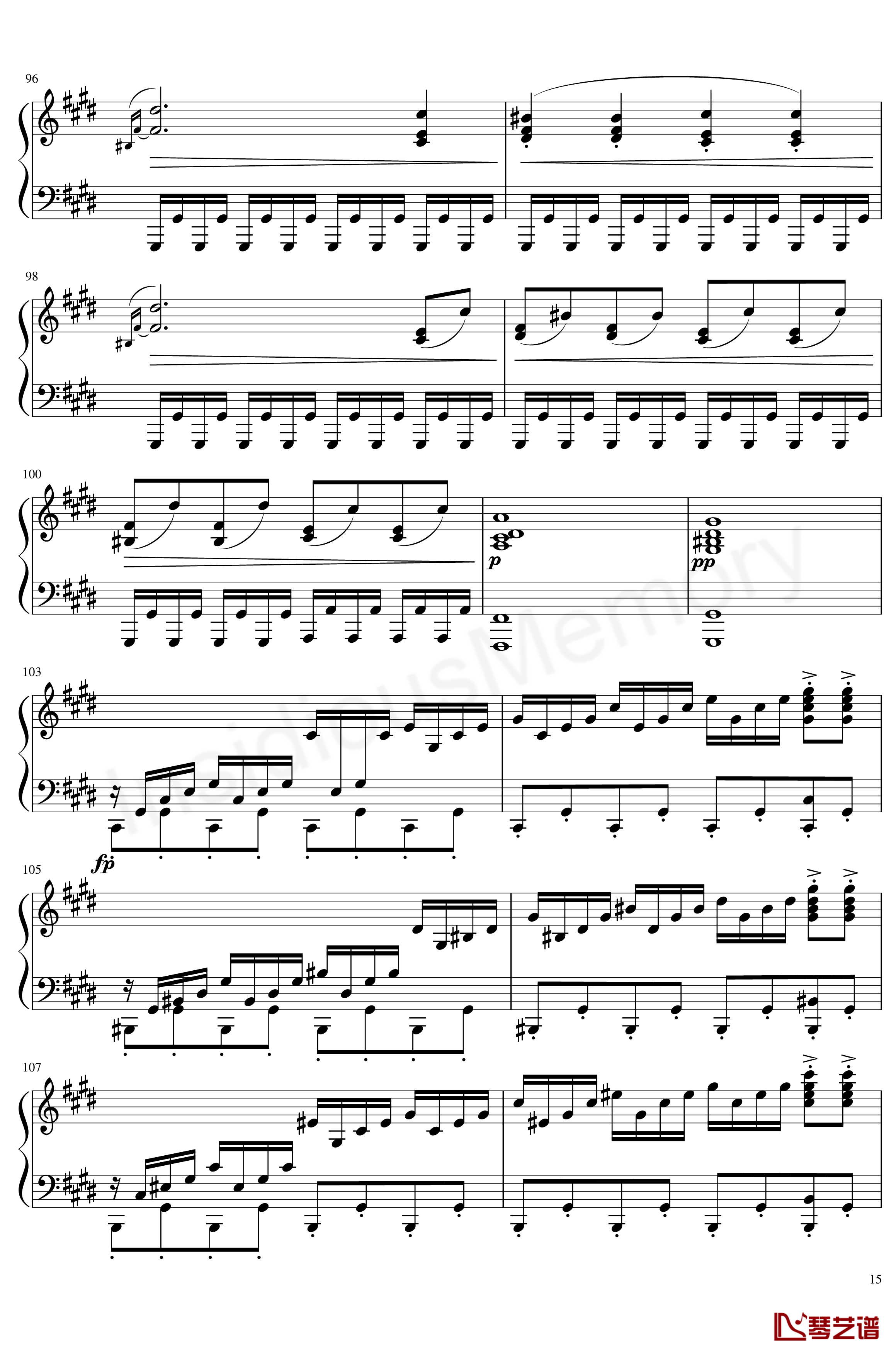 月光奏鸣曲钢琴谱-贝多芬-beethoven15