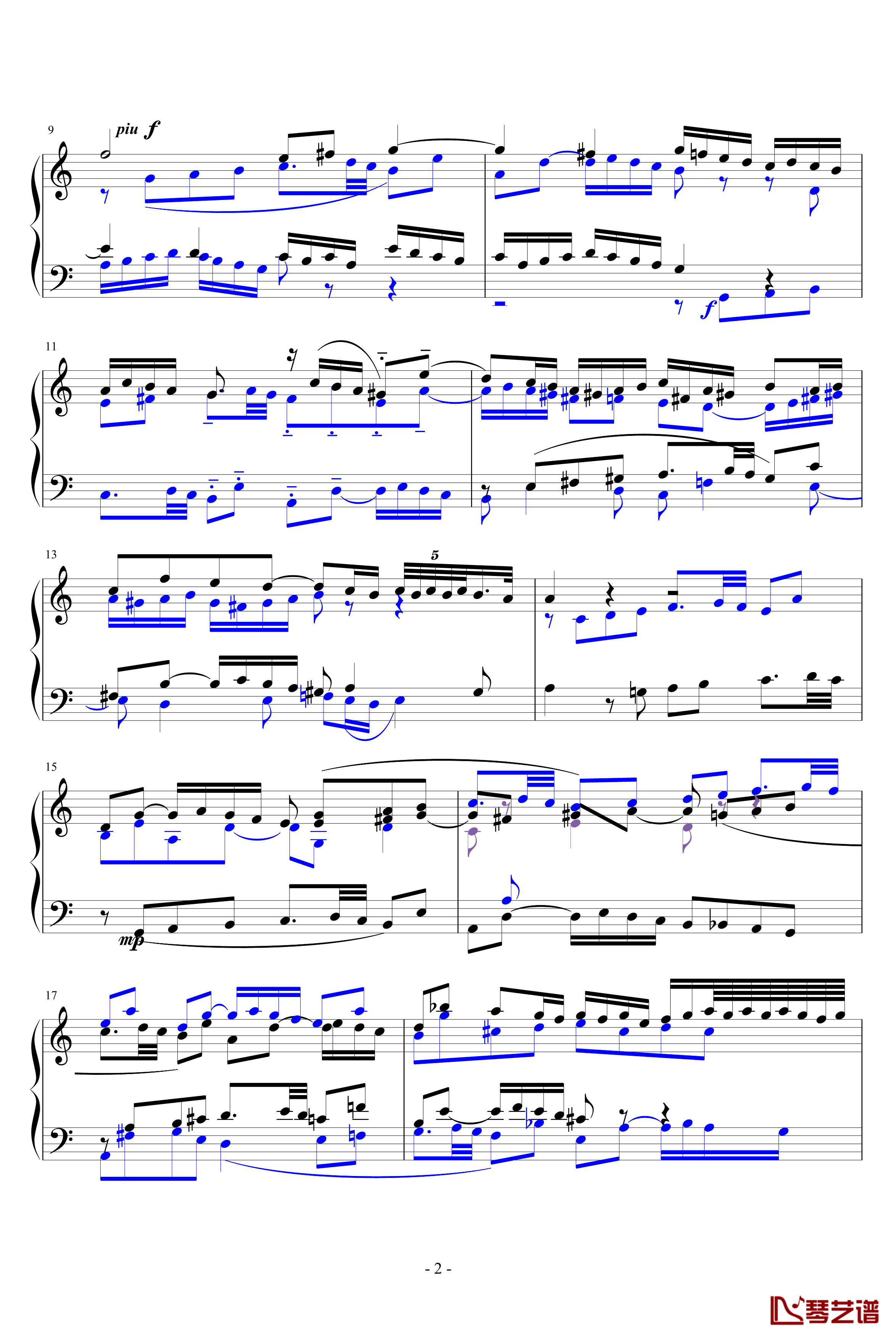 C大调赋格钢琴谱-巴赫2