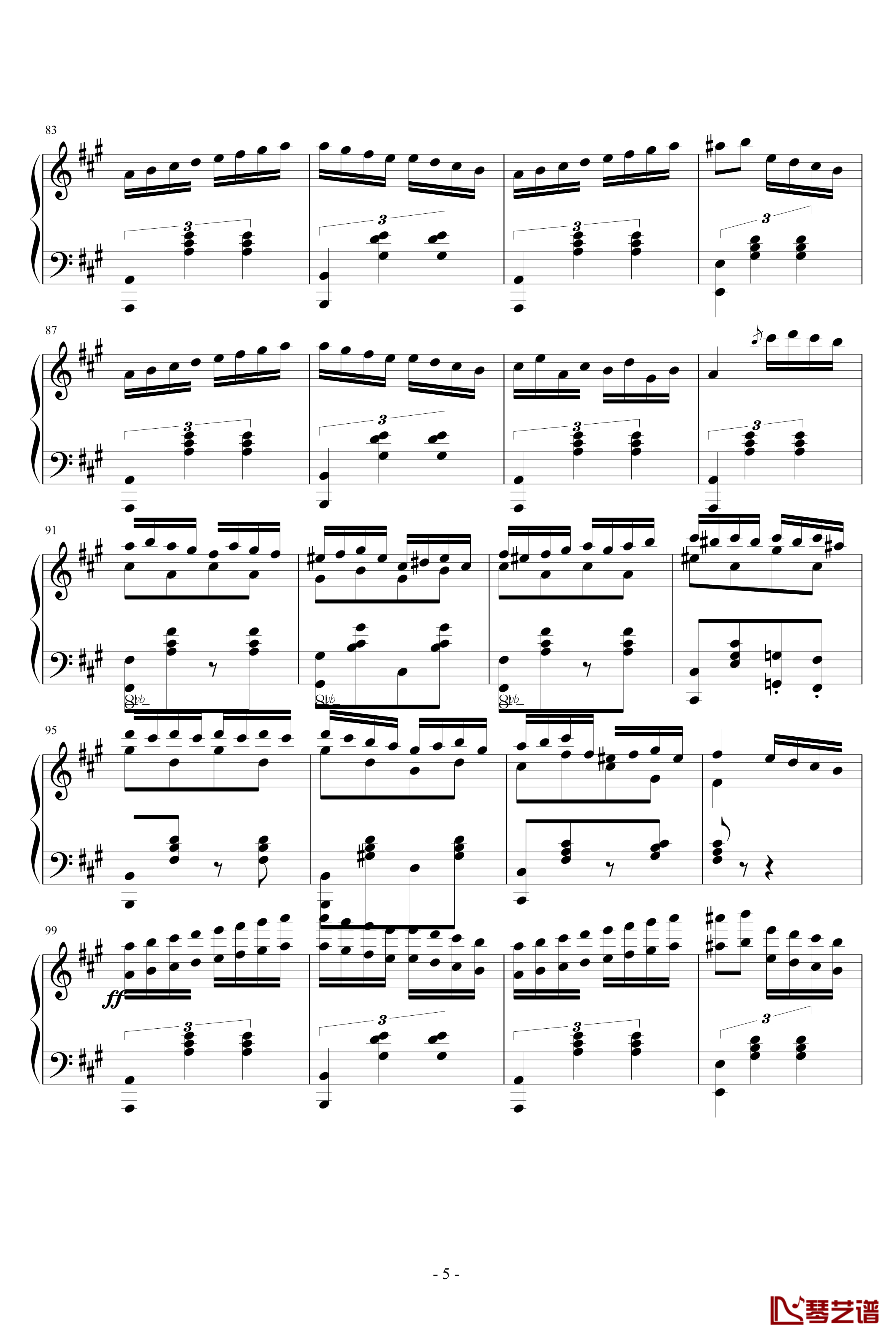 土耳其进行曲钢琴谱-爵士版-莫扎特5