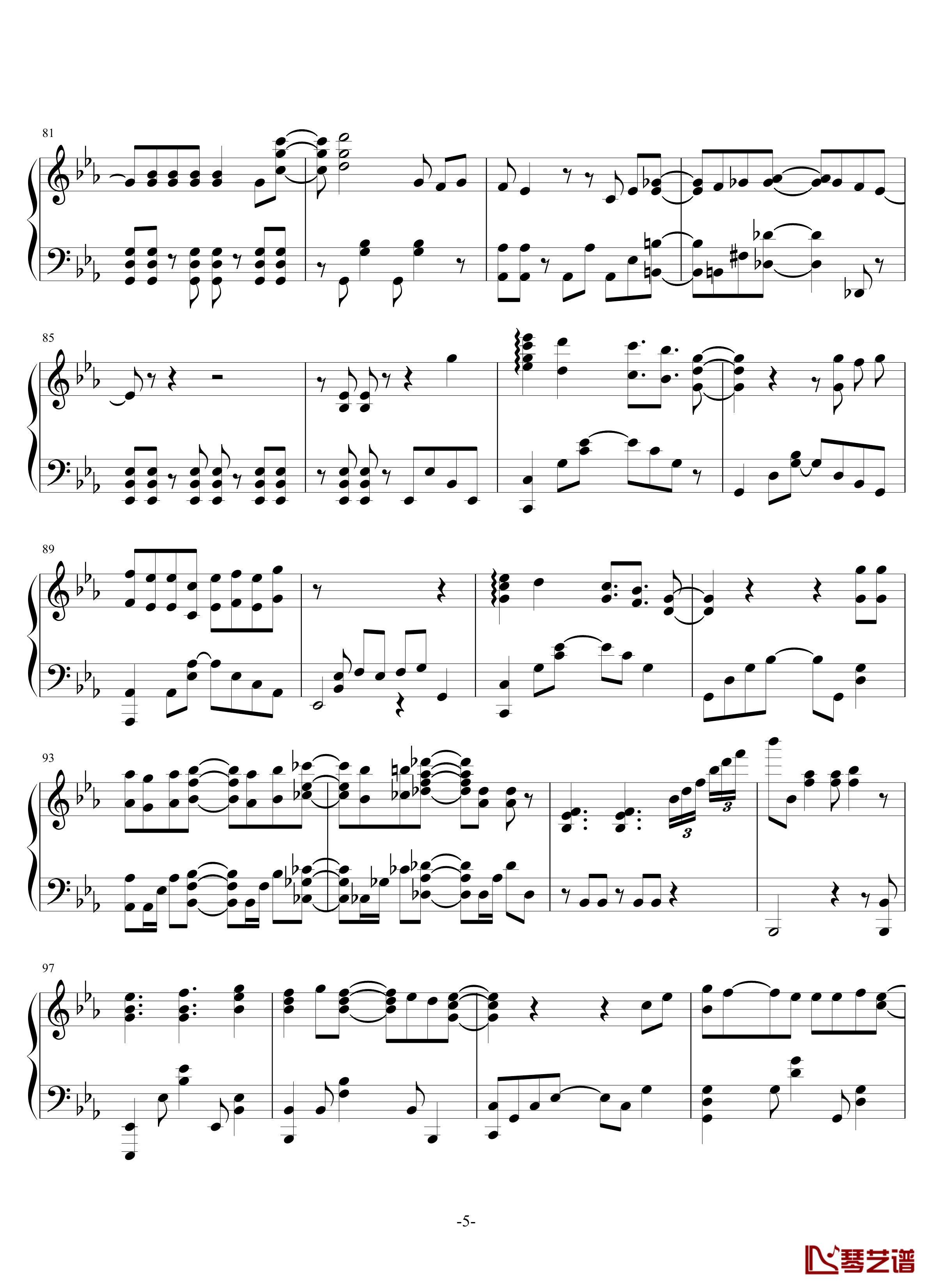 Butterfly钢琴谱-数码宝贝OP1-和田光司5