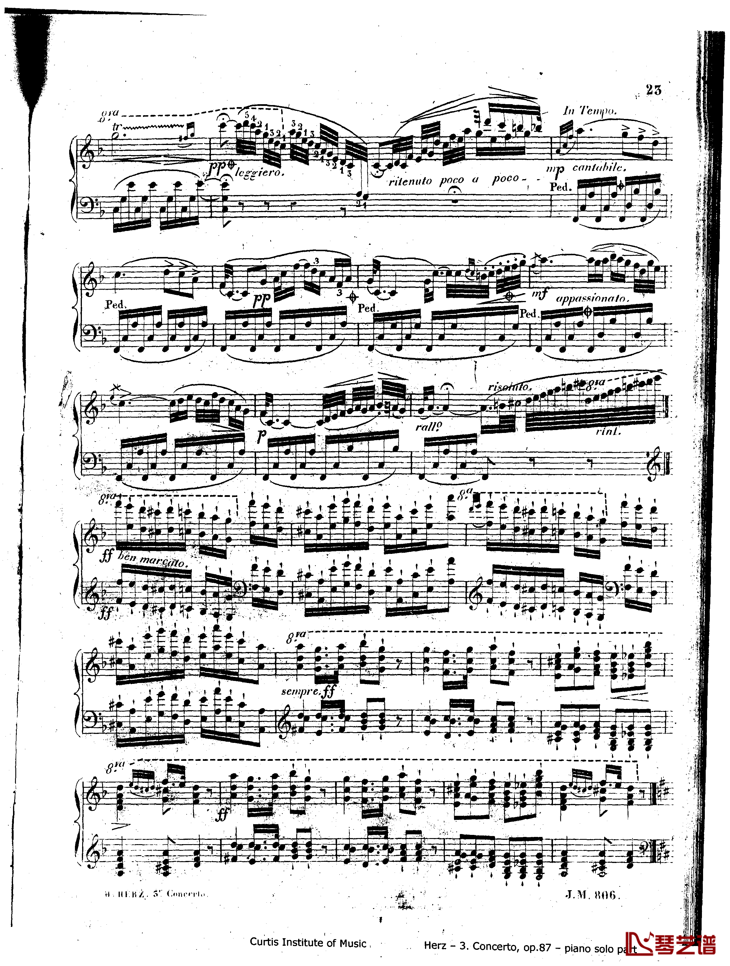 d小调第三钢琴协奏曲Op.87钢琴谱-赫尔兹23
