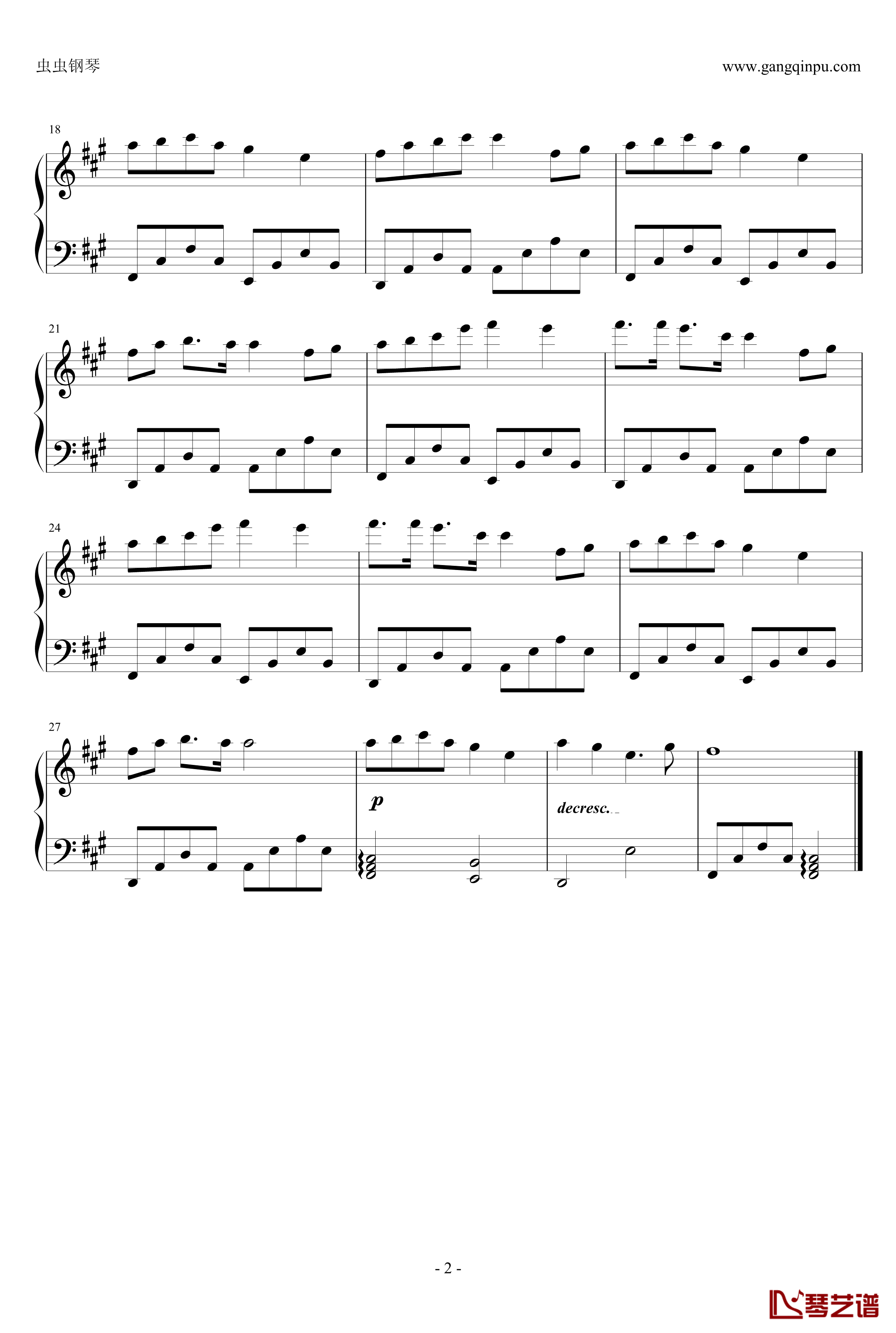 美丽的神话钢琴谱-简易-成龙2